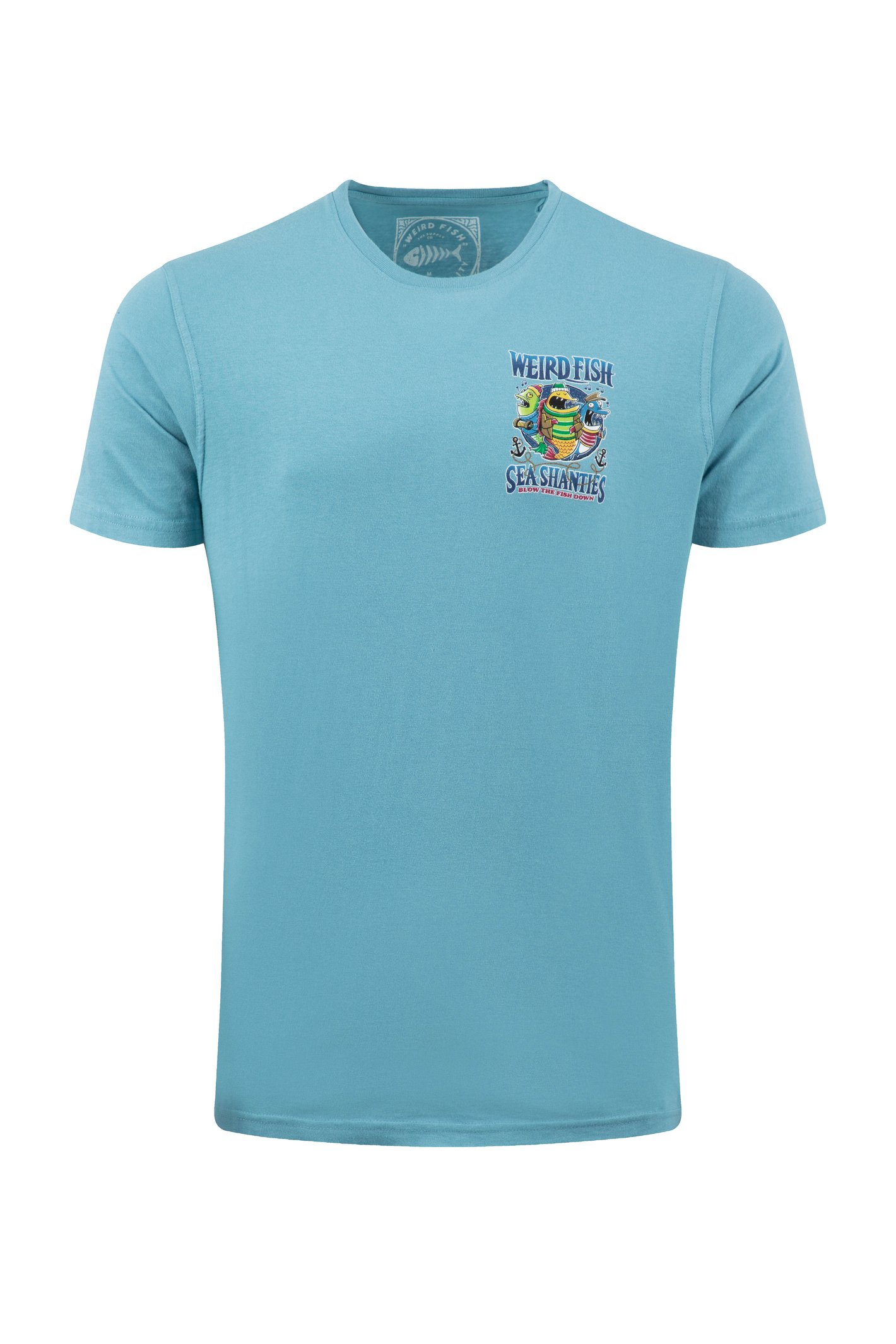 Weird Fish Sea Shanties Back Print Artist T-Shirt Smoked Blue