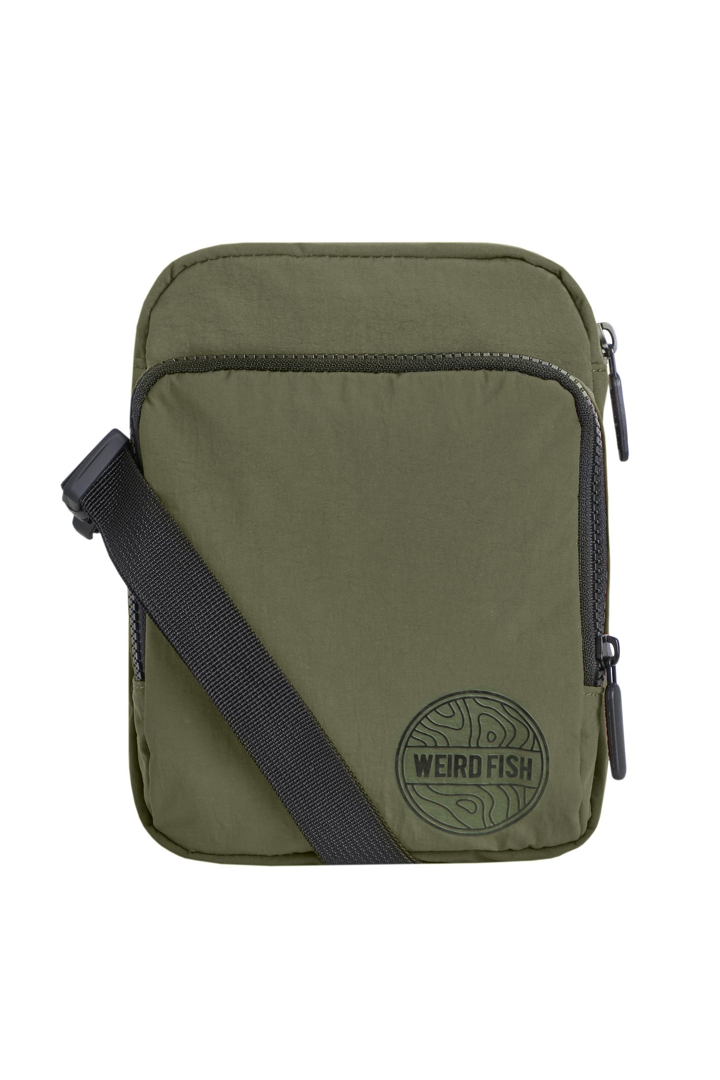 Weird Fish Nanga Colour Block Cross Body Bag Artichoke Green
