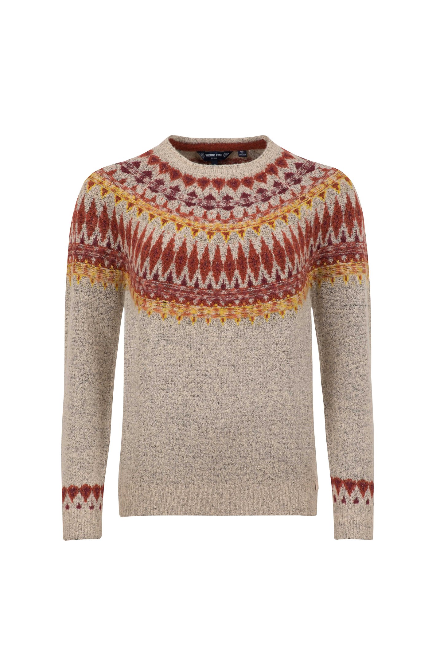 Weird Fish Lowell Fair Isle Jumper Chalk