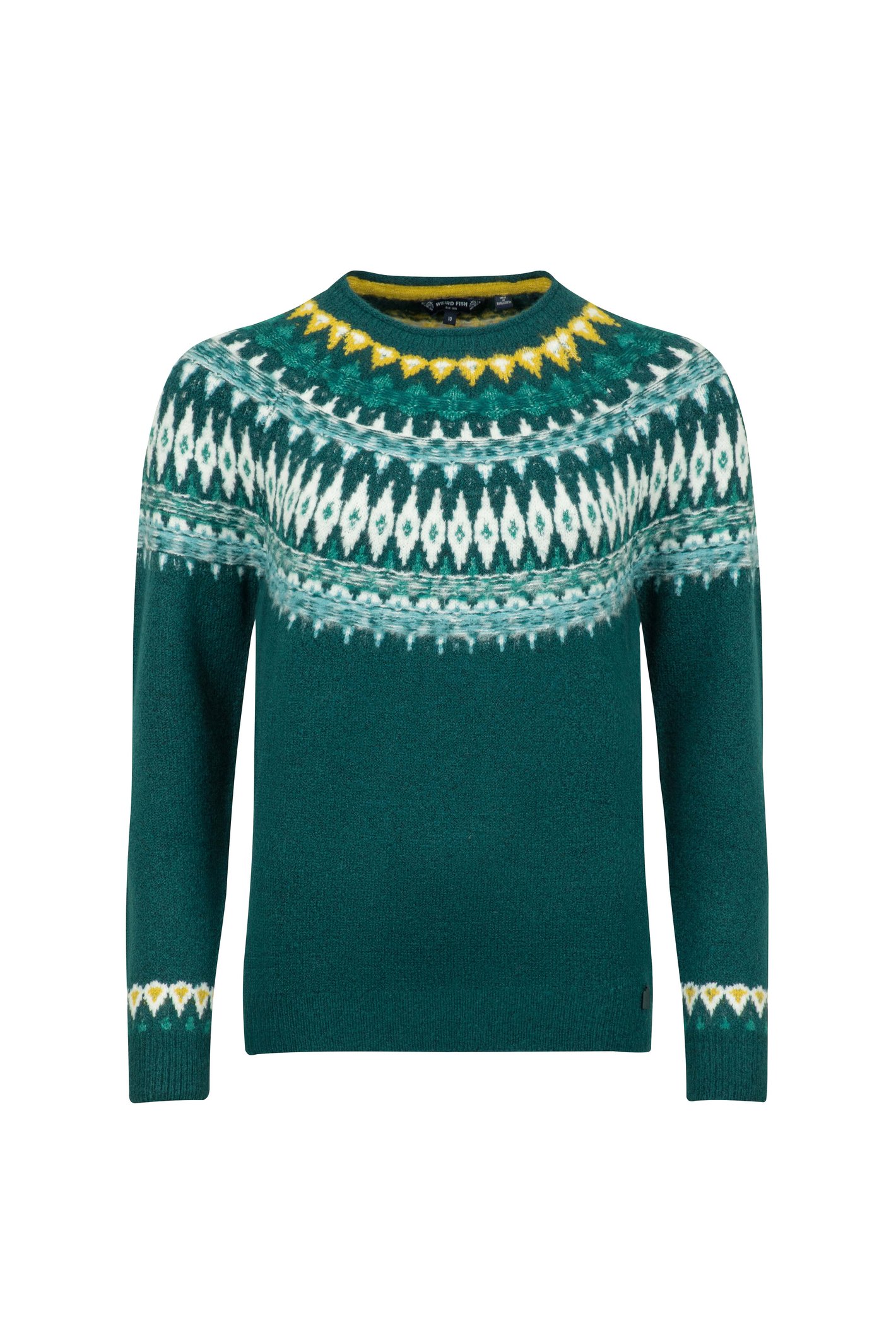 Weird Fish Lowell Fair Isle Jumper Deep Teal Size 8