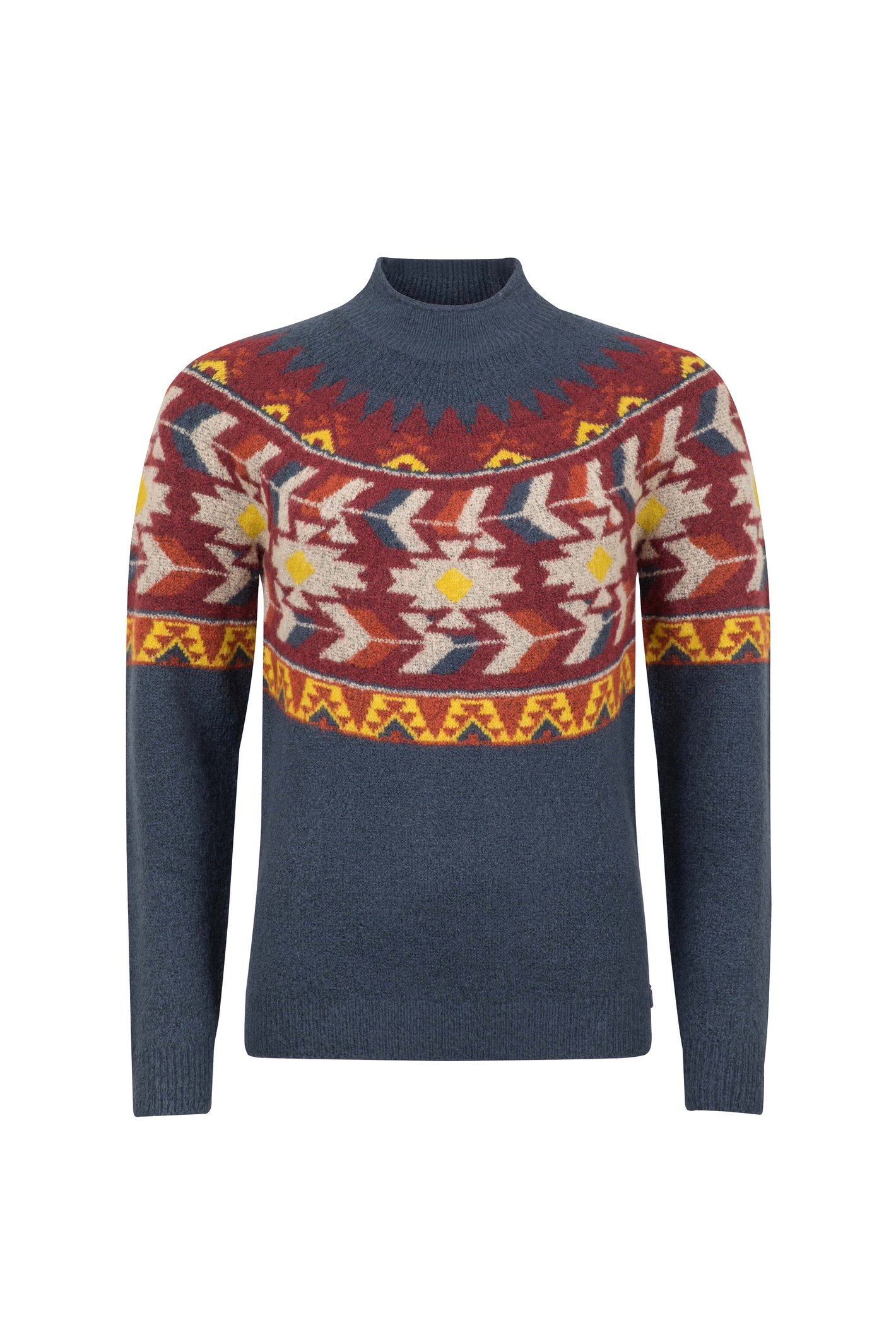 Weird Fish Arelia Ikat Knitted Jumper Navy