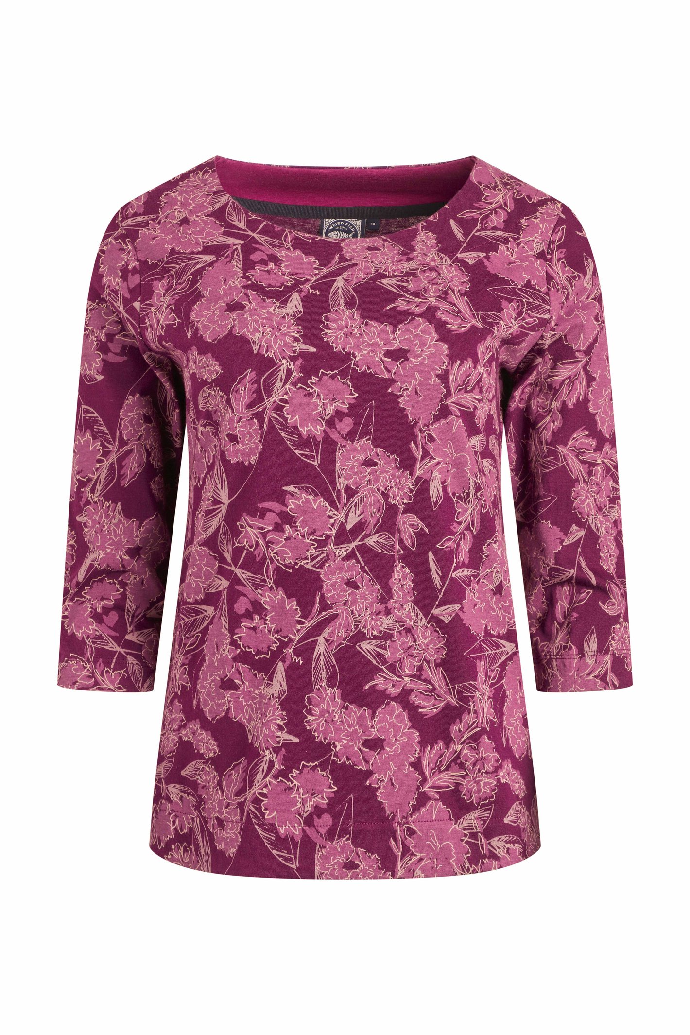 Weird Fish Pinto Printed Jersey T-Shirt Plum