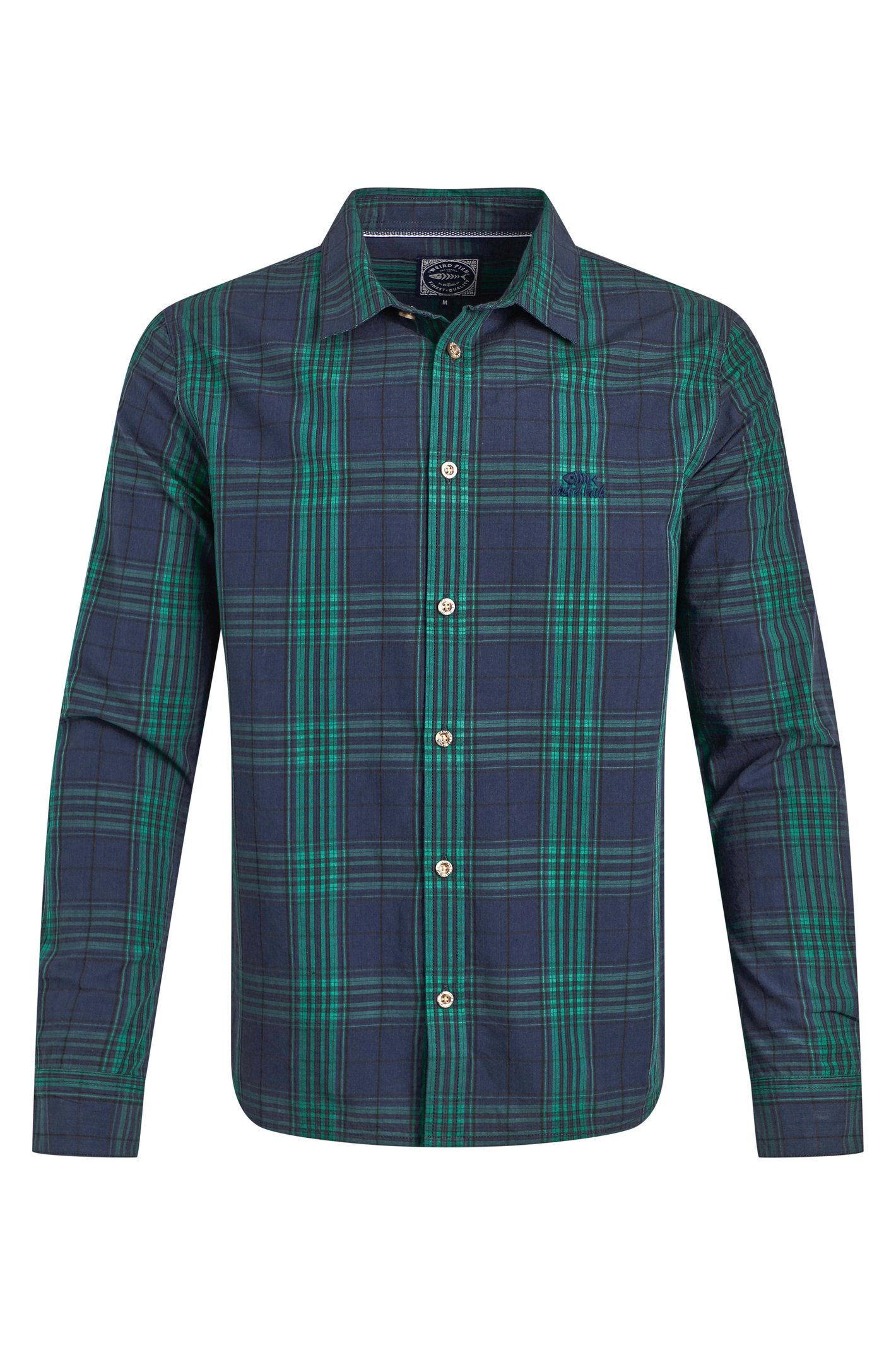 Weird Fish Lando Long Sleeve Check Shirt Green Ivy