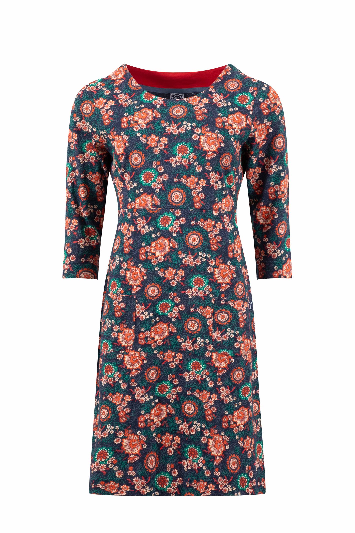 Weird Fish Starshine Organic Cotton Printed Jersey Dress Dark Blue Size 12