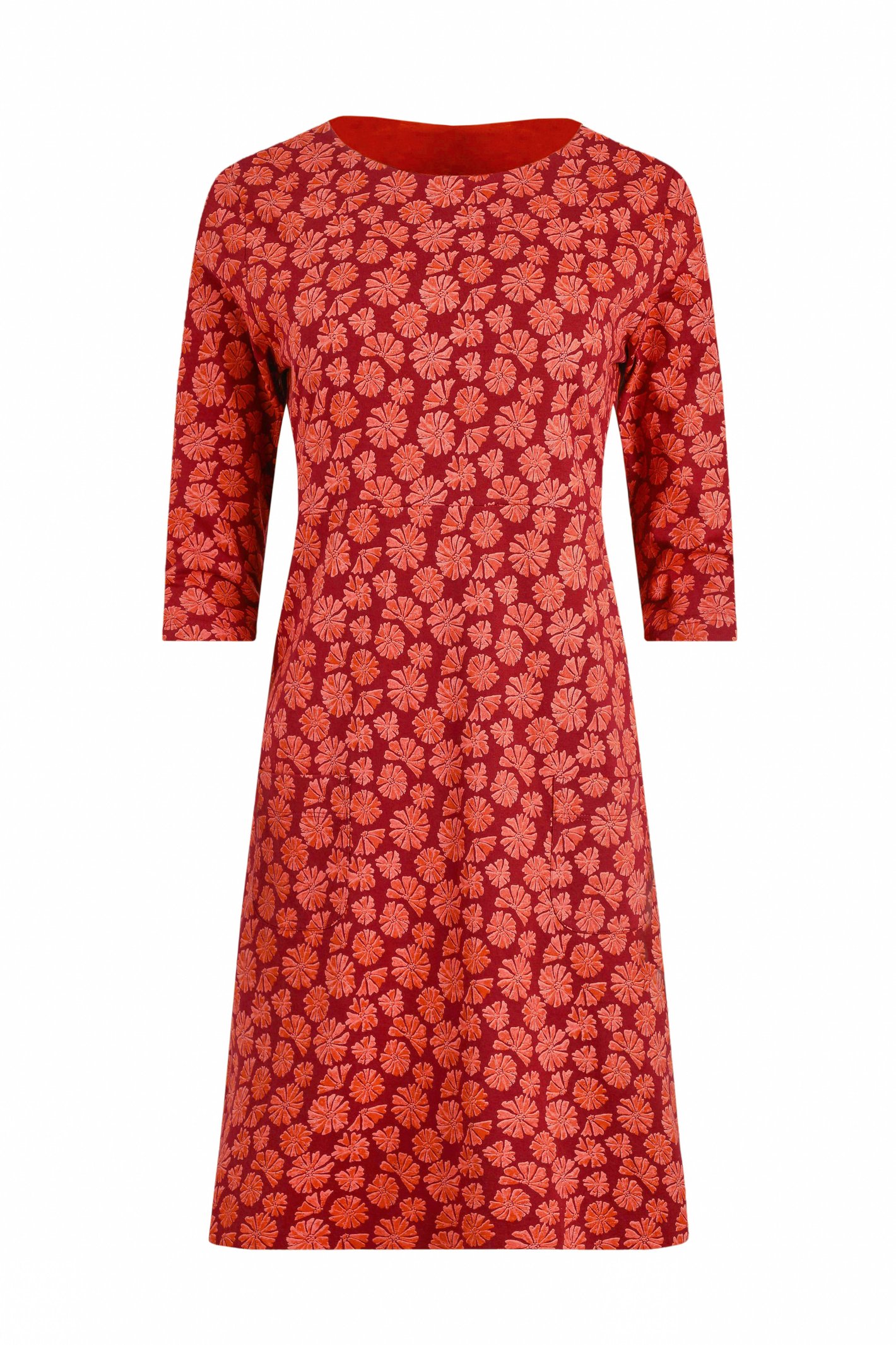 Weird Fish Starshine Printed Jersey Dress Garnet
