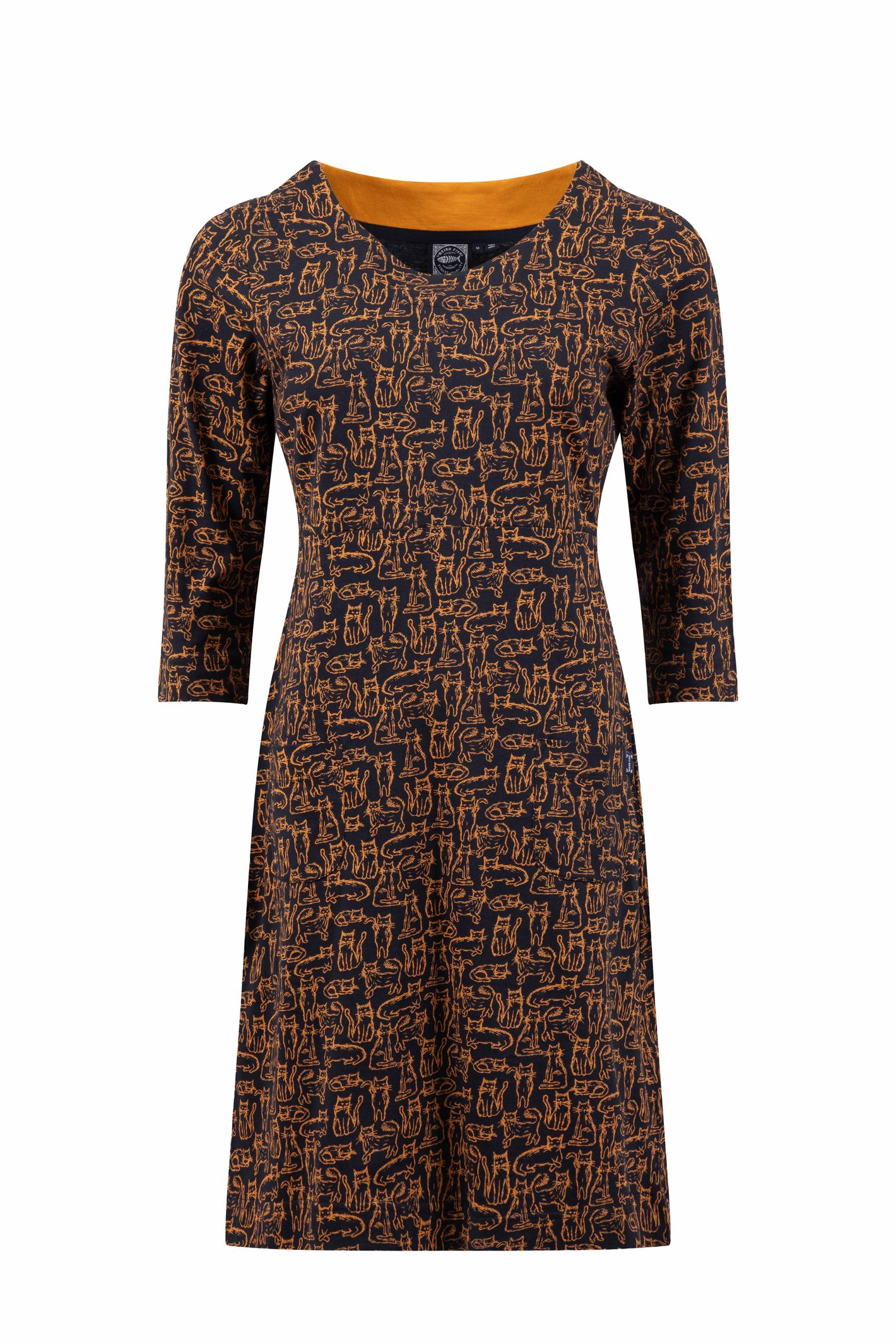 Weird Fish Starshine Printed Jersey Dress Midnight