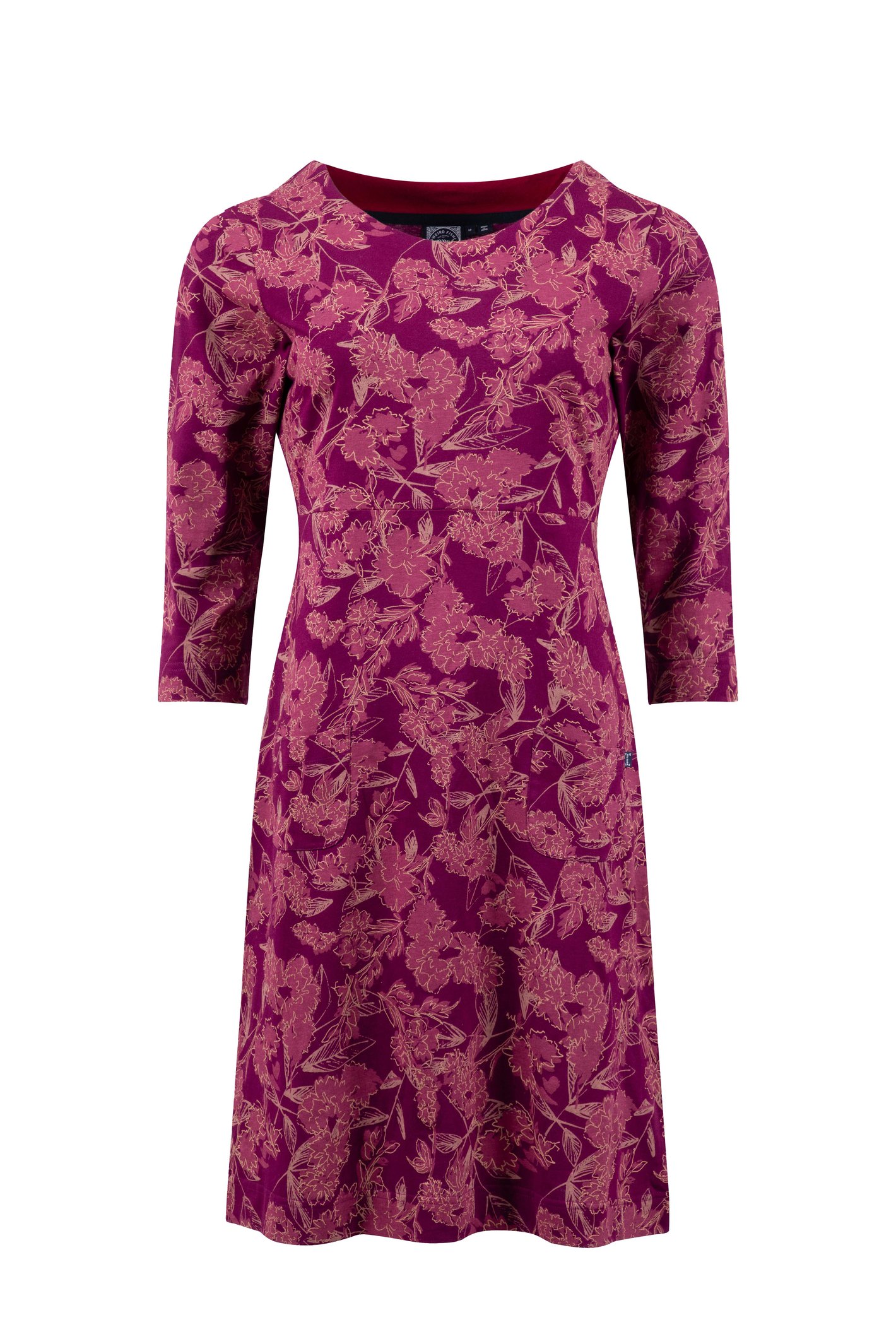 Weird Fish Starshine Organic Cotton Printed Jersey Dress Plum Size 12