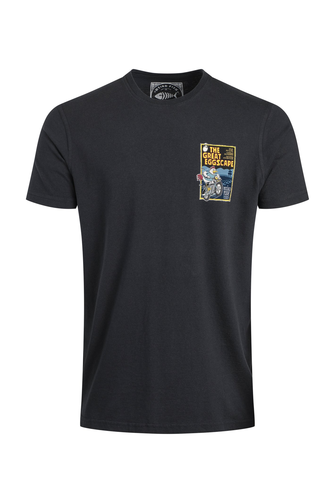 Weird Fish The Great Eggscape Back Print Artist T-Shirt Navy