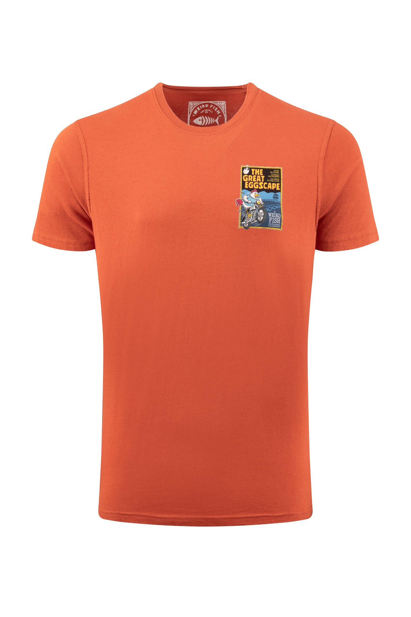 Weird Fish The Great Eggscape Back Print Artist T-Shirt Rust Leaves