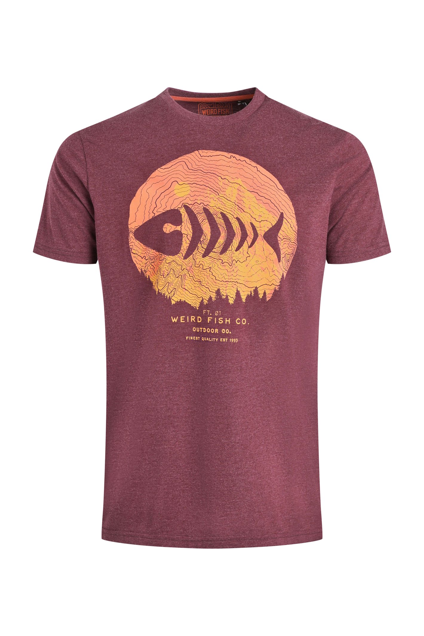 Weird Fish Explorer Front Print Graphic T-Shirt Aubergine