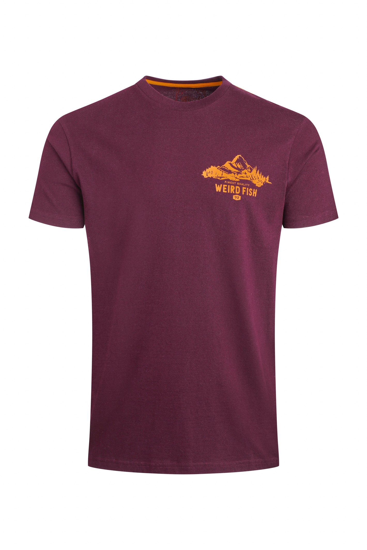 Weird Fish Mountain Valley Back Print Graphic T-Shirt Aubergine