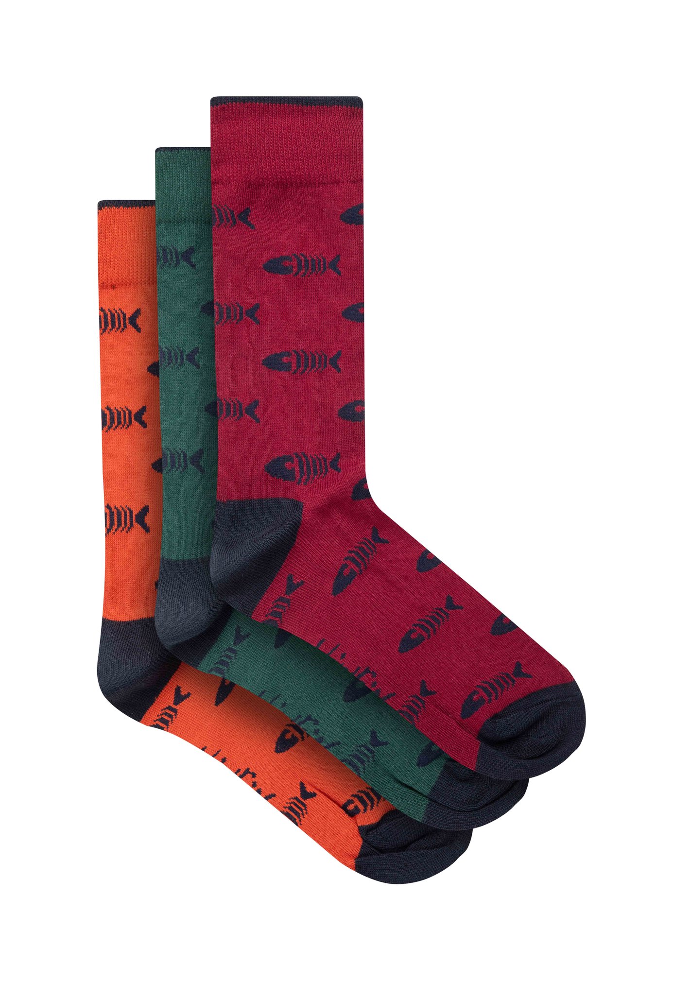 Weird Fish Ronan Branded Bones Sock 3pk Multi-11