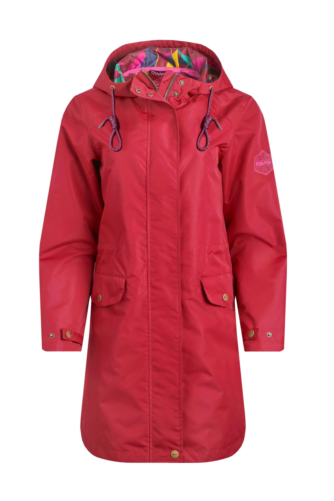 Weird Fish Anika Plain Showerproof Jacket Garnet