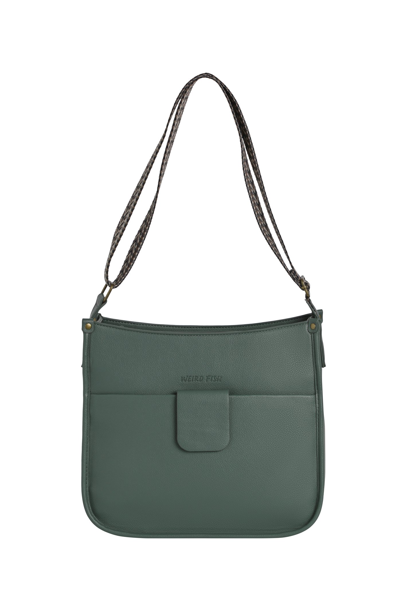 Weird Fish Javana Cross Body Saddle Bag Army Green