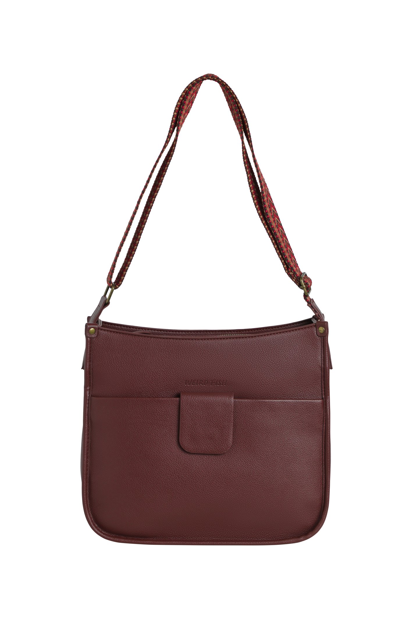 Weird Fish Javana Cross Body Saddle Bag Bitter Chocolate
