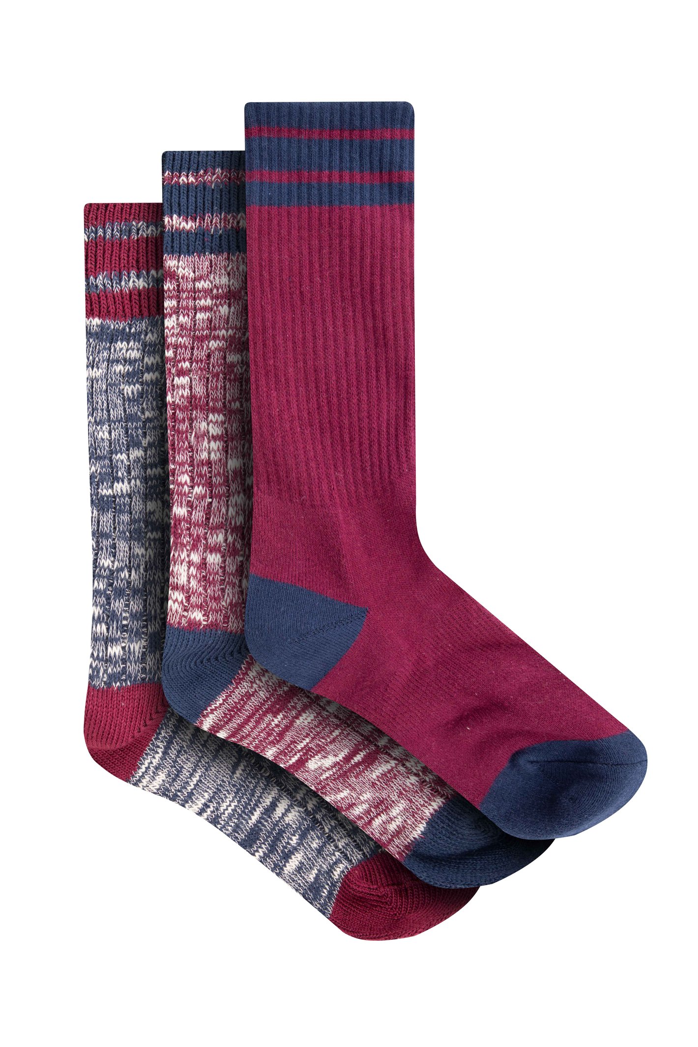 Weird Fish Dilki Striped Boot Sock 3pk Beet-7