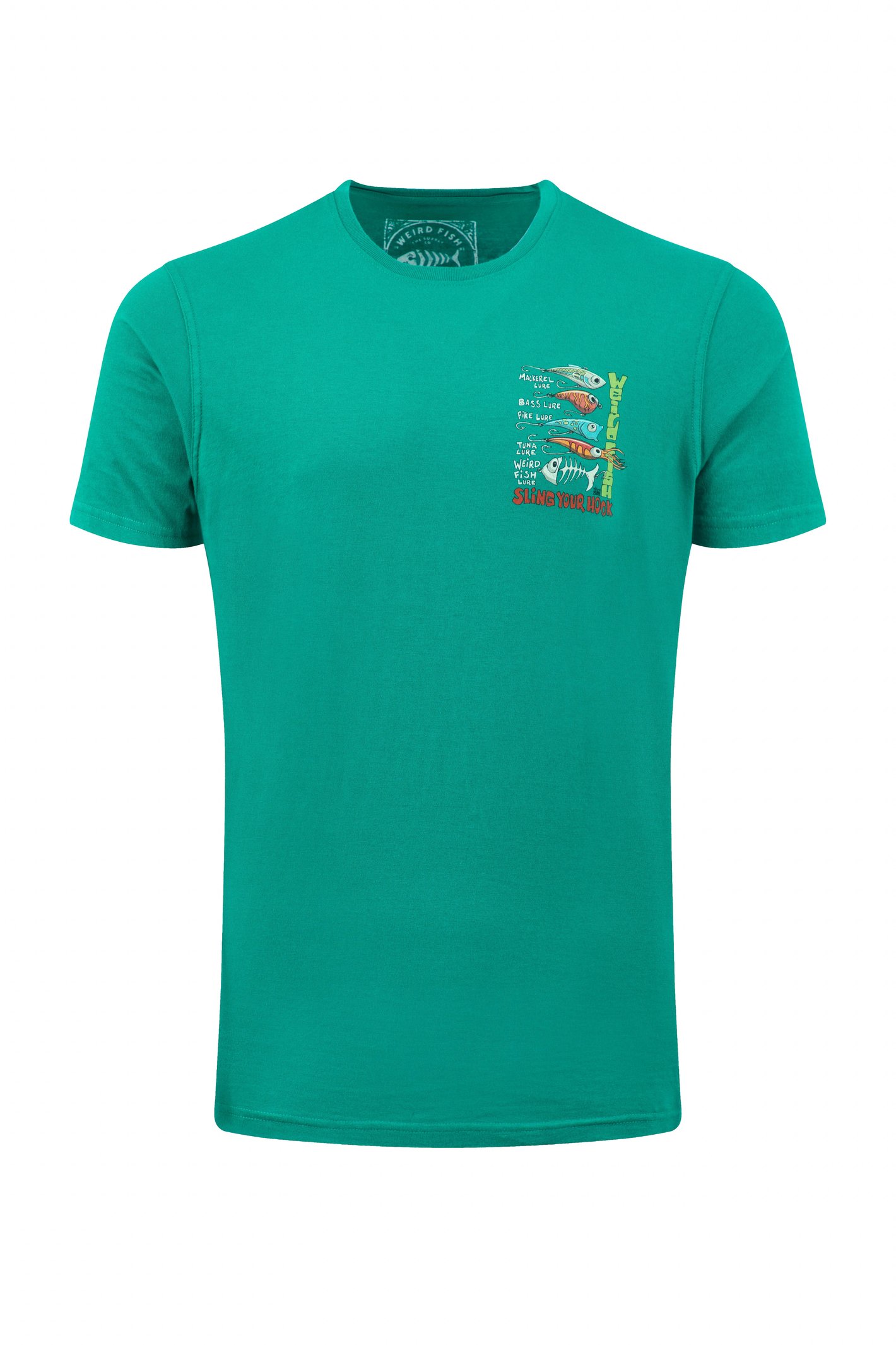Weird Fish Sling Your Hook Back Print Artist T-Shirt Green Ivy