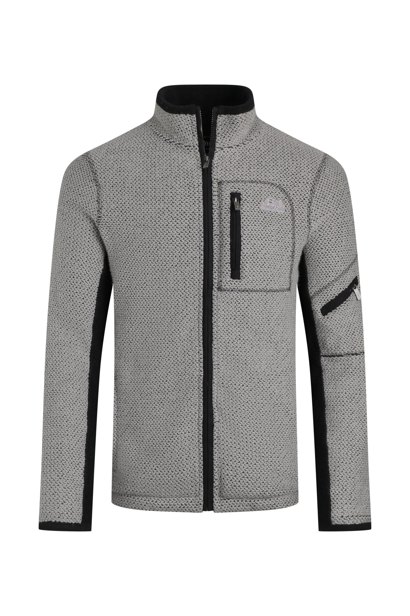 Weird Fish Berhan Full Zip Lined Macaroni Sweatshirt Limestone