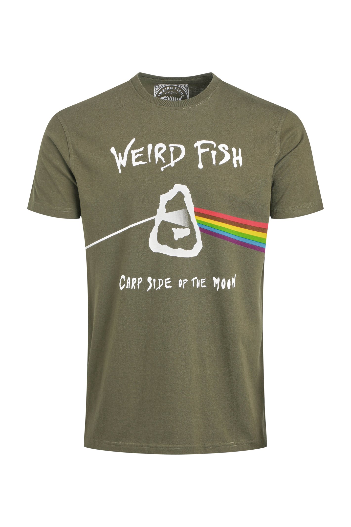 Weird Fish Carp Side Front Print Artist T-Shirt Deep Lichen Green