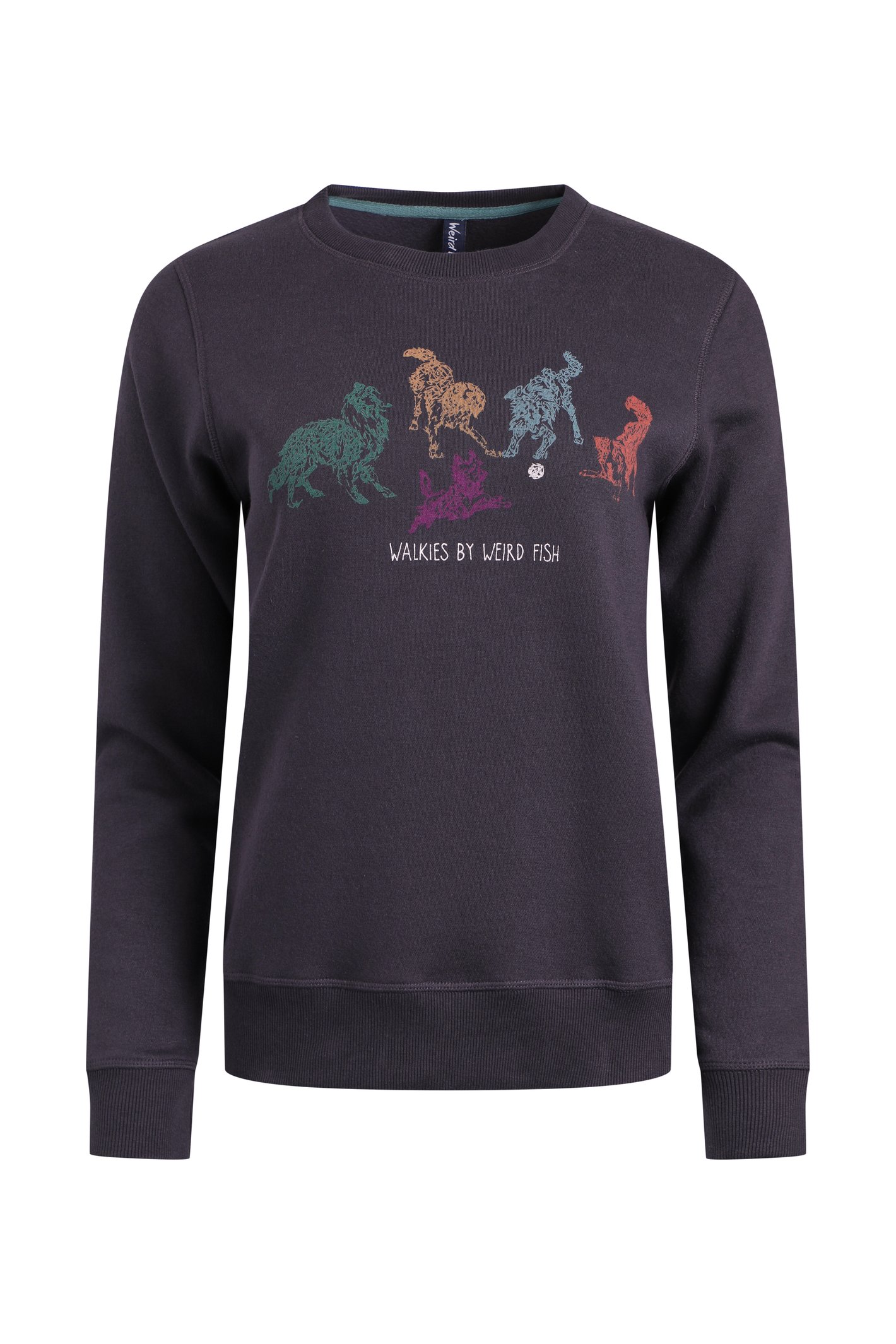 Weird Fish Chidham Graphic Crew Neck Sweatshirt Midnight Size 12