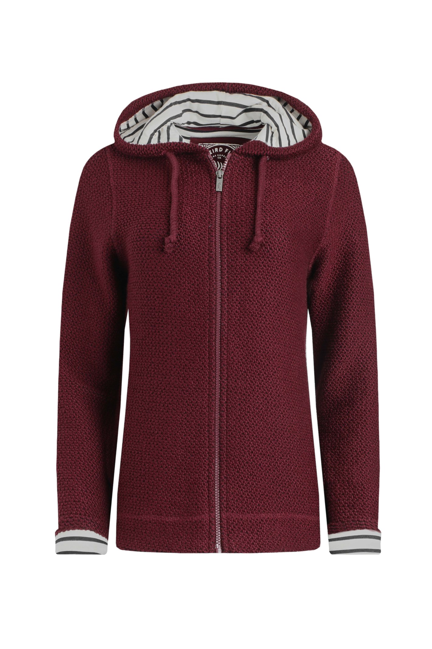 Weird Fish Chicoa Full Zip Macaroni Hoodie Antique Cherry
