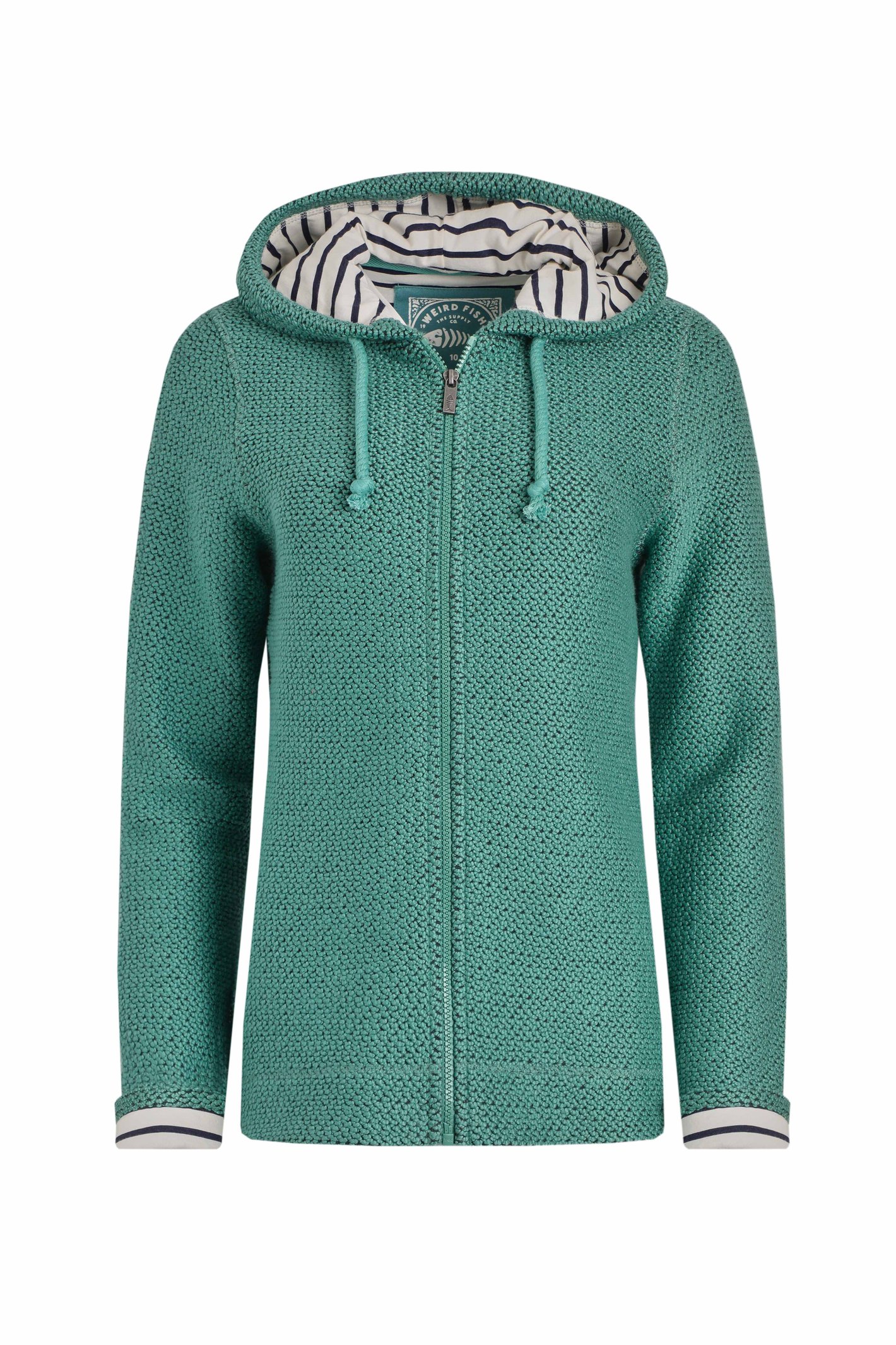Weird Fish Chicoa Full Zip Macaroni Hoodie Dark Jade