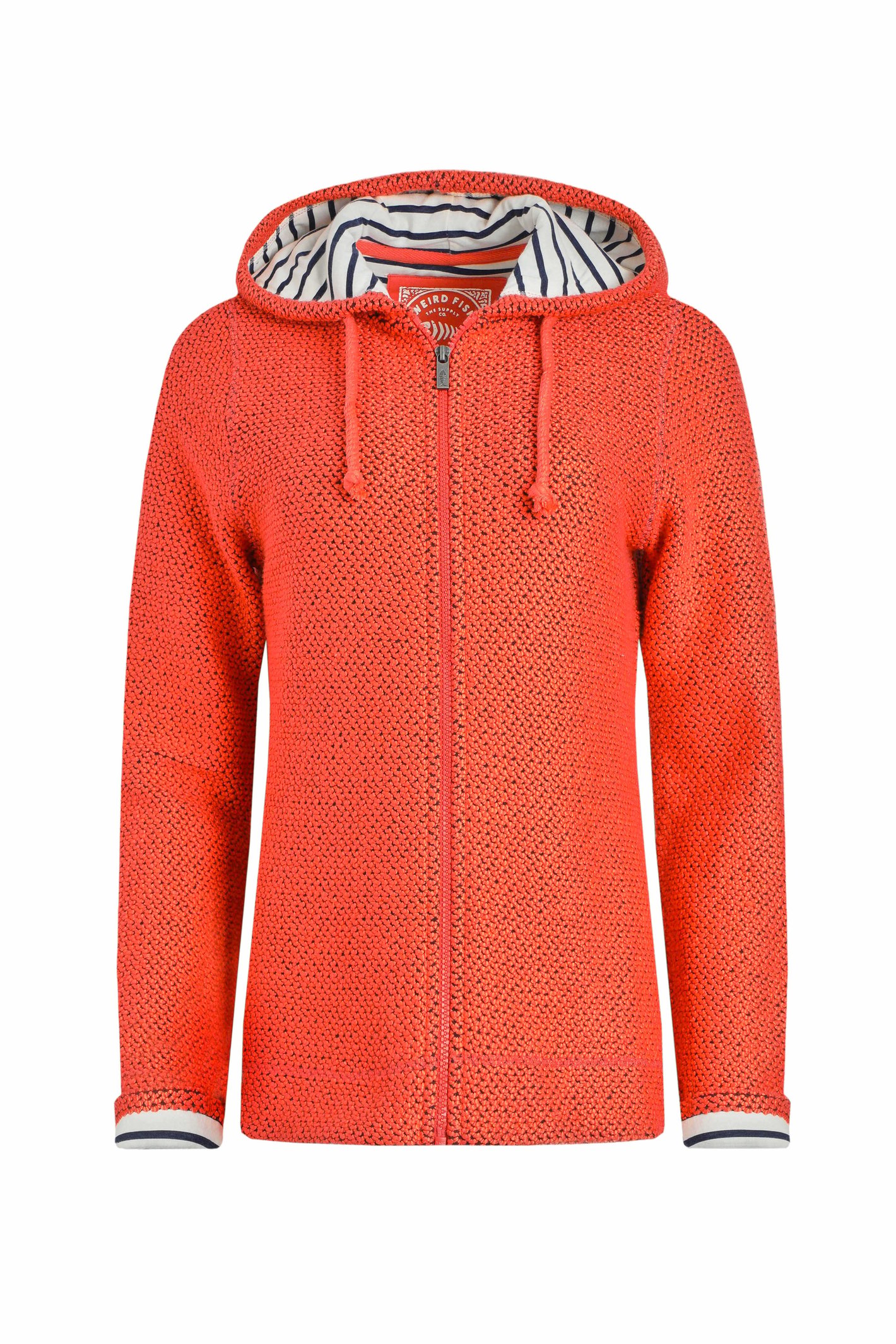 Weird Fish Chicoa Full Zip Macaroni Hoodie Hot Coral