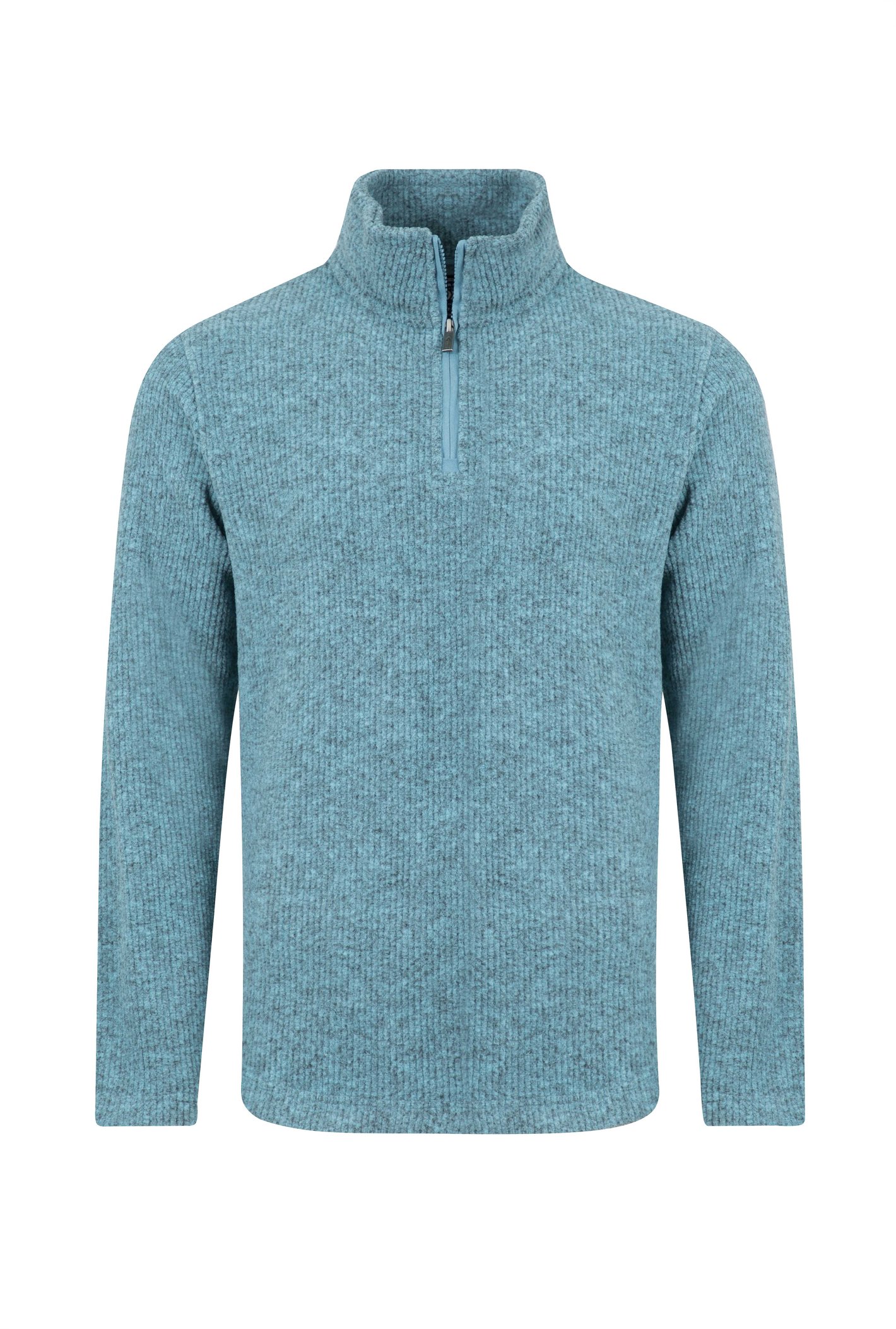 Weird Fish Newport 1/4 Zip Ribbed Fleece Smoked Blue