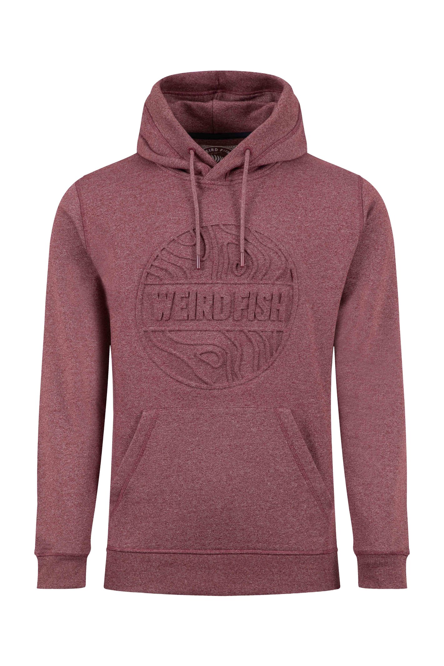 Weird Fish Perranporth Embossed Grindle Hoodie Antique Cherry
