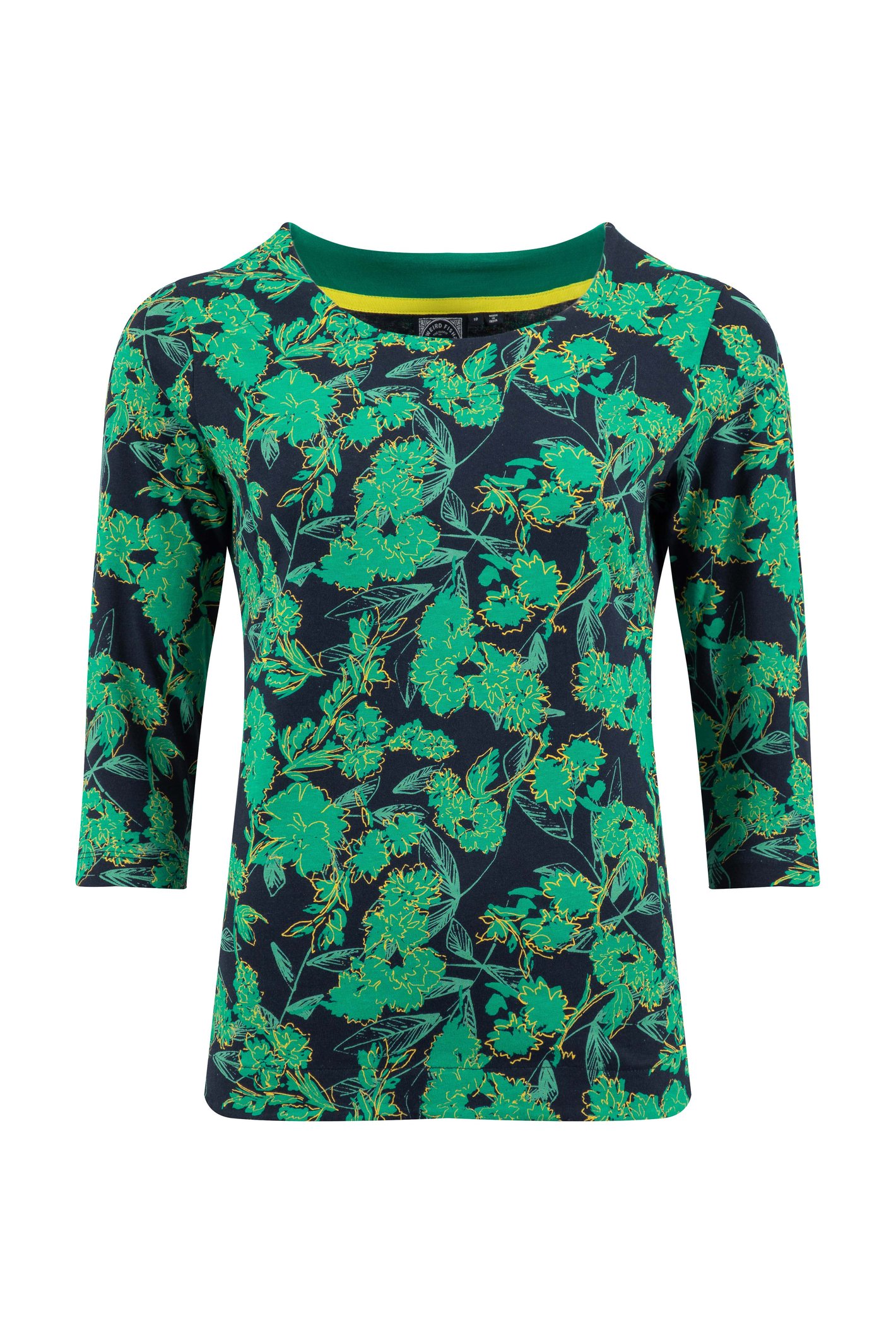 Weird Fish Rachel Printed Jersey T-Shirt Night Blue