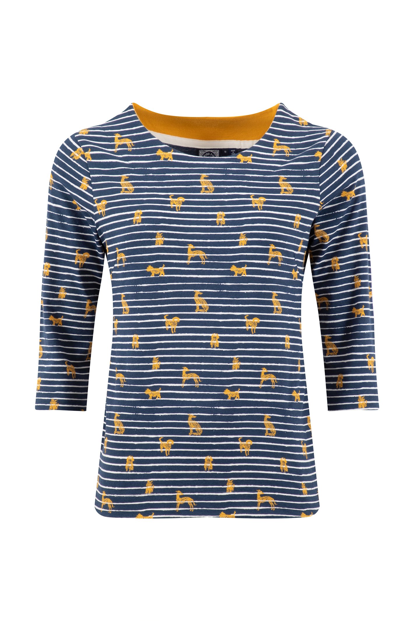 Weird Fish Rachel Printed Jersey T-Shirt Ochre