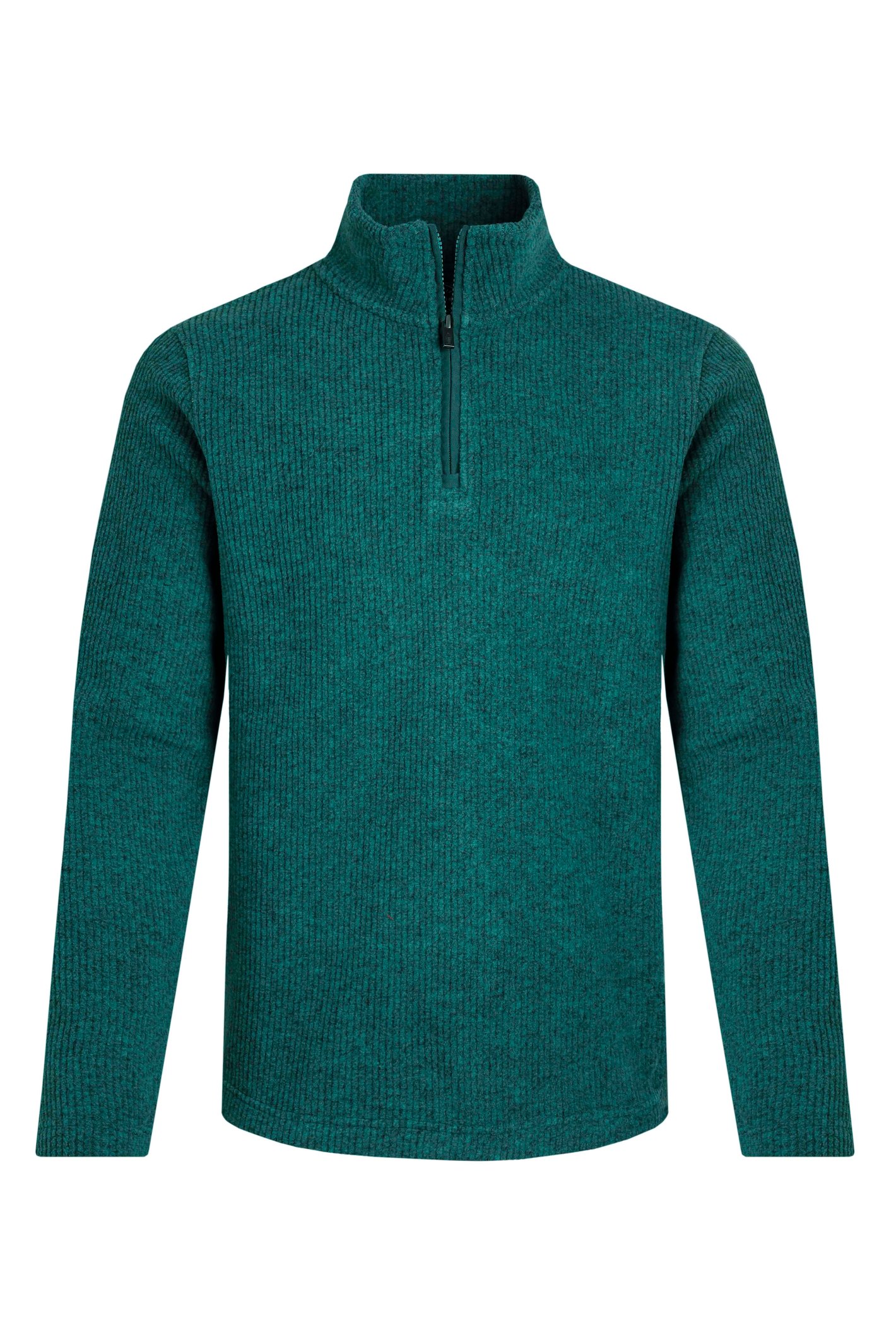 Weird Fish Newport 1/4 Zip Ribbed Fleece Deep Teal