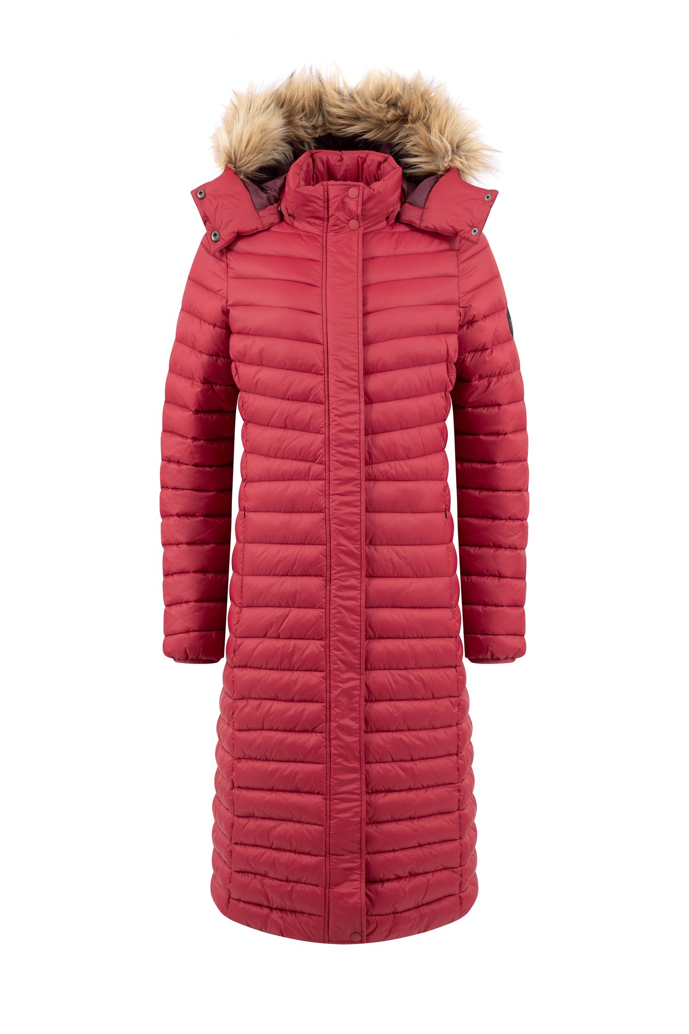 Weird Fish Kempley Lightweight Padded Mid-Line Hooded Jacket Garnet
