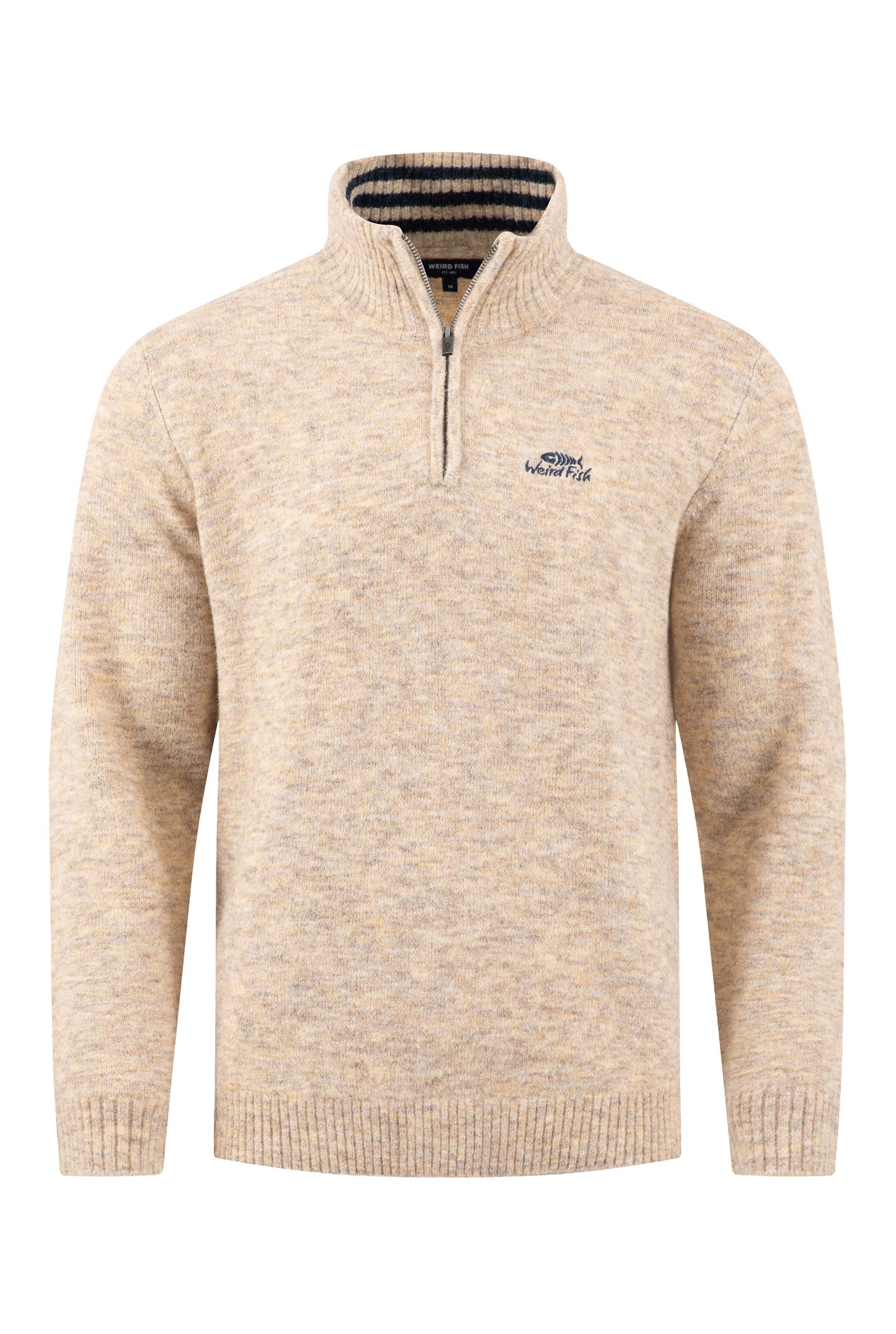 Weird Fish Altwood 1/4 Zip Jumper Ecru