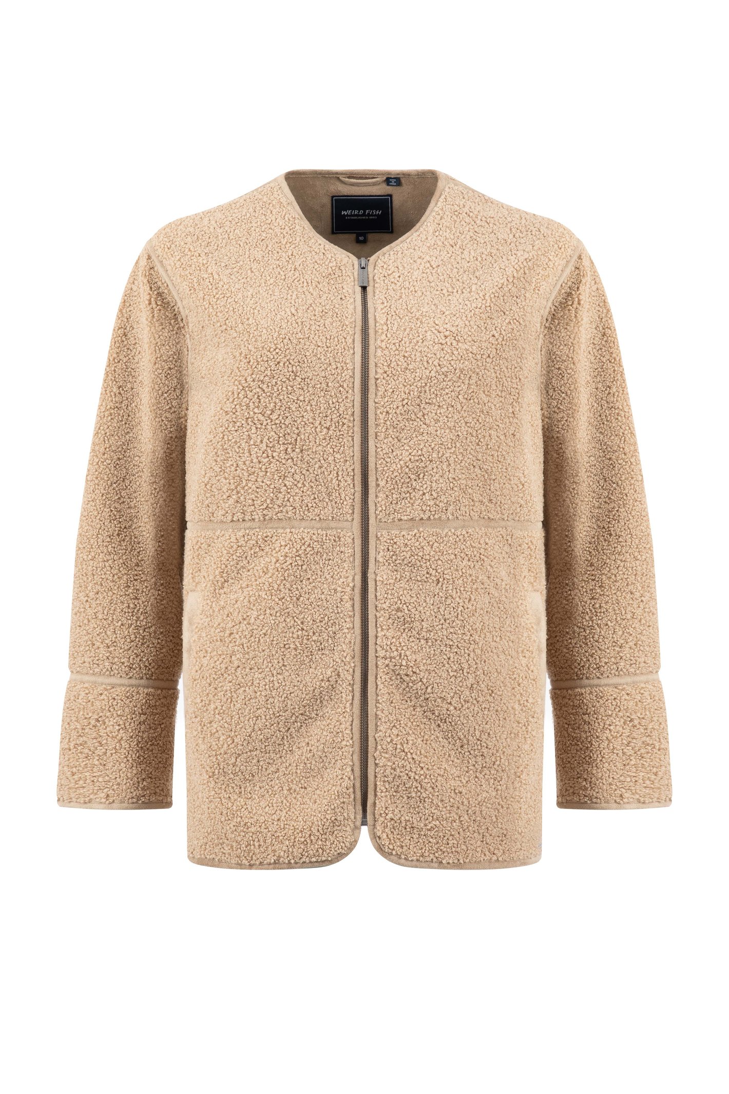 Weird Fish Gleason Faux Shearling Jacket Putty Size 16
