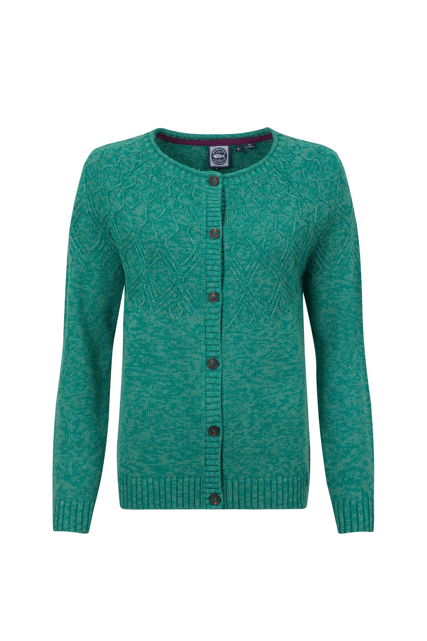 Weird Fish Caballo Eco Outfitter Cardigan Green Ivy