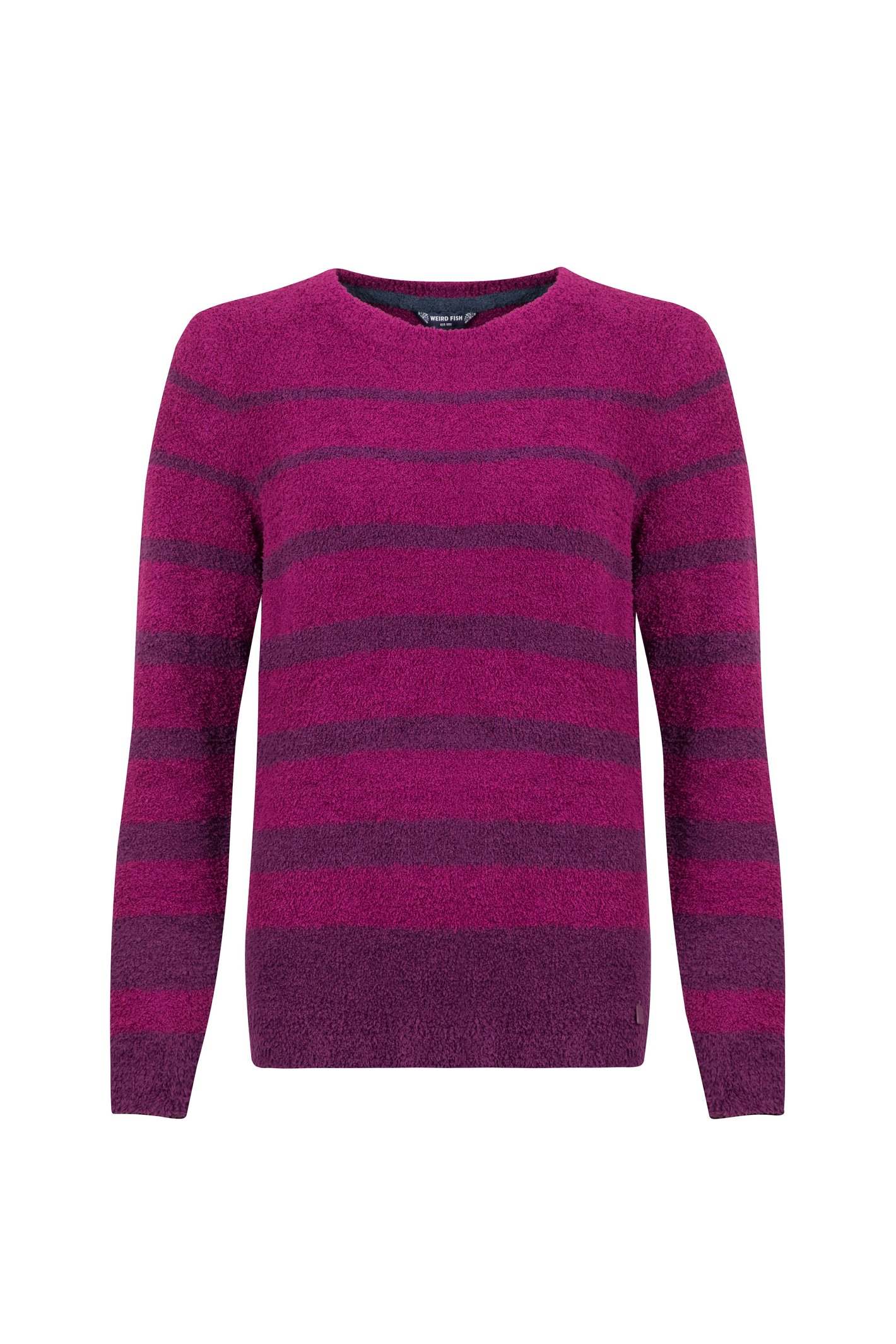 Weird Fish Wanda Cosy Knit Stripe Jumper Beet