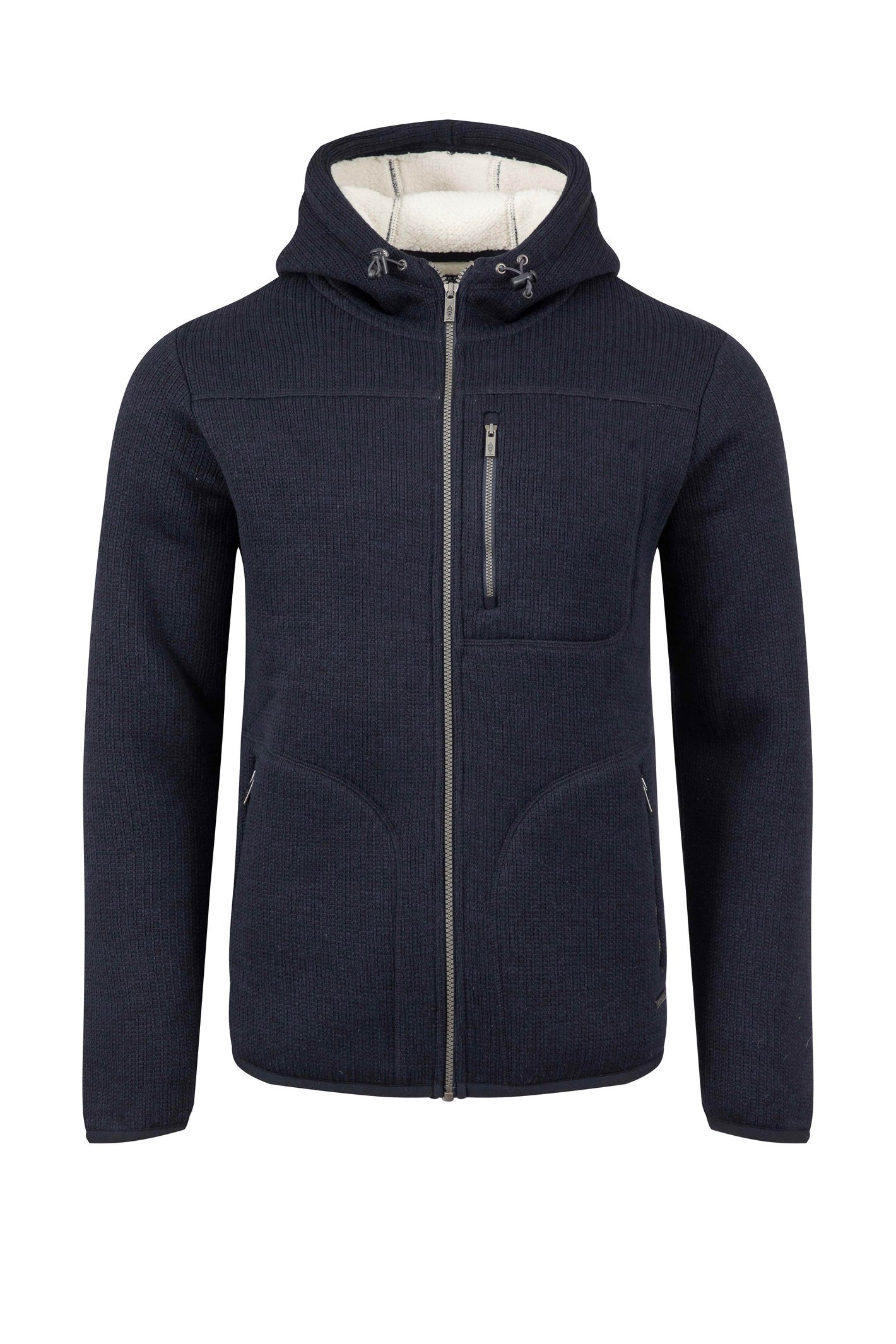 Weird Fish Torpoint Faux Sherling Bonded Full Zip Fleece Hoodie Midnight