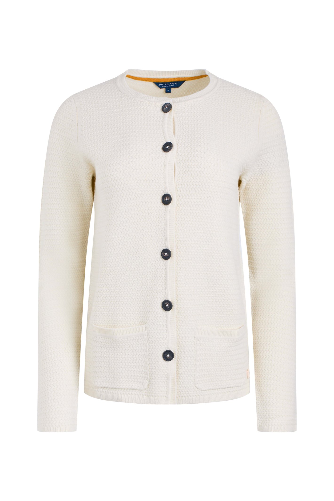 Weird Fish Hayley Knitted Blazer Cardigan Chalk Size 18