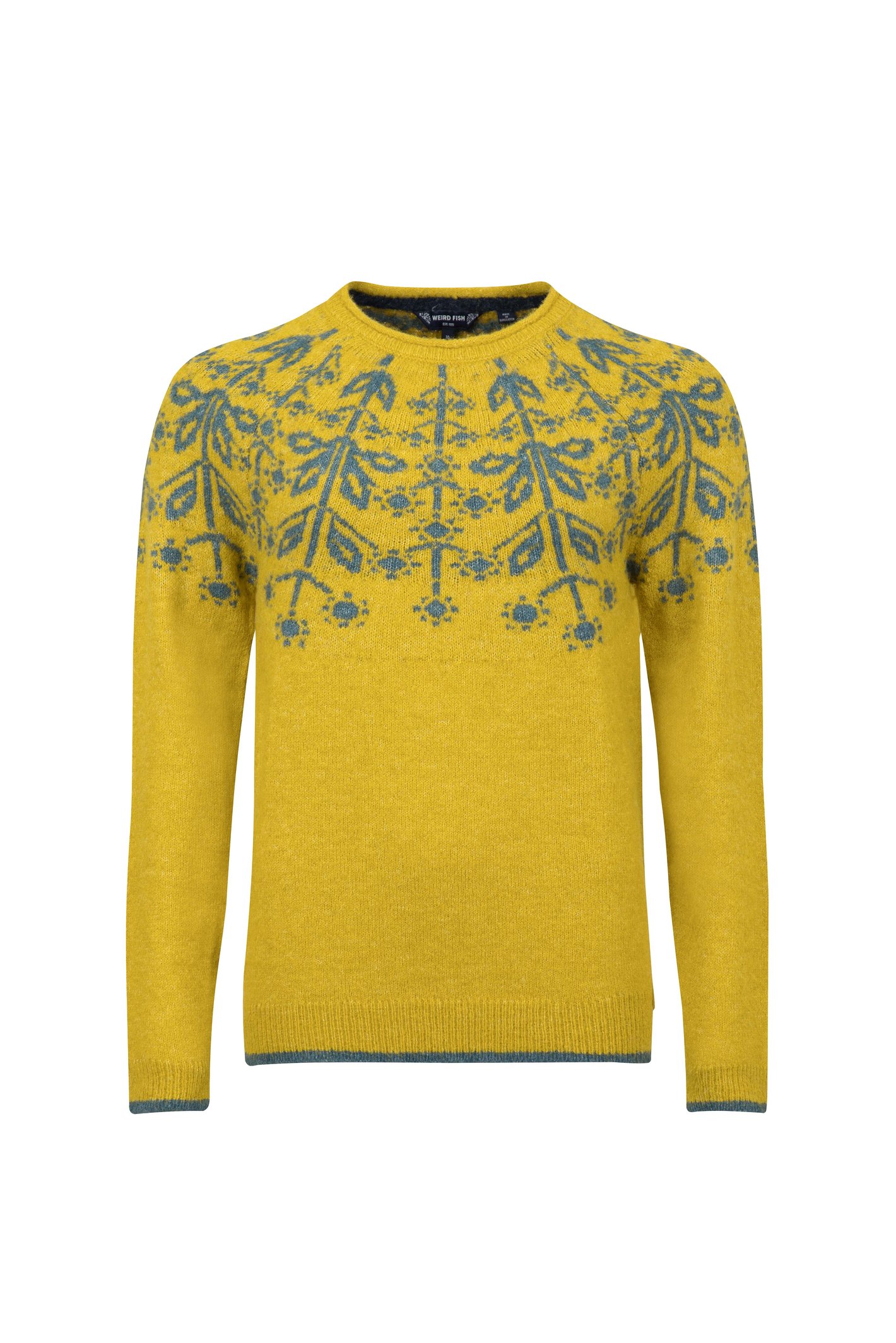 Weird Fish Miska Fair Isle Jumper Antique Moss