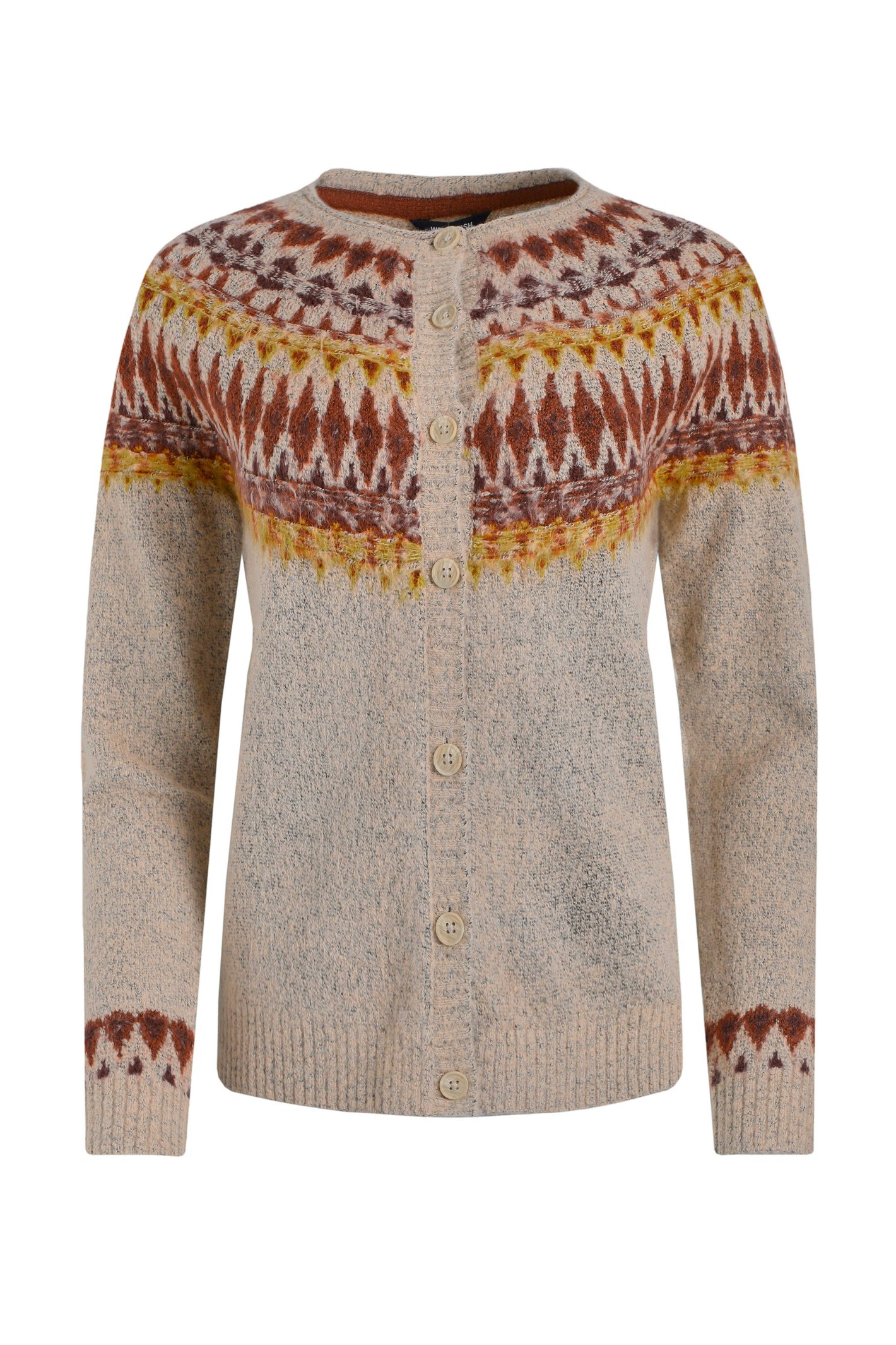 Weird Fish Hatty Fair Isle Cardigan Chalk Size 14