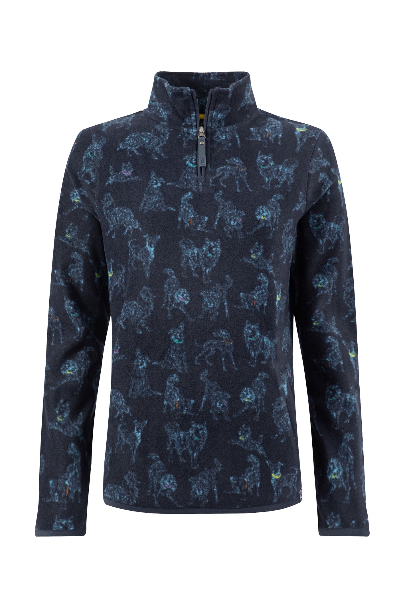 Weird Fish Reena 1/4 Zip Printed Microfleece Lake Blue