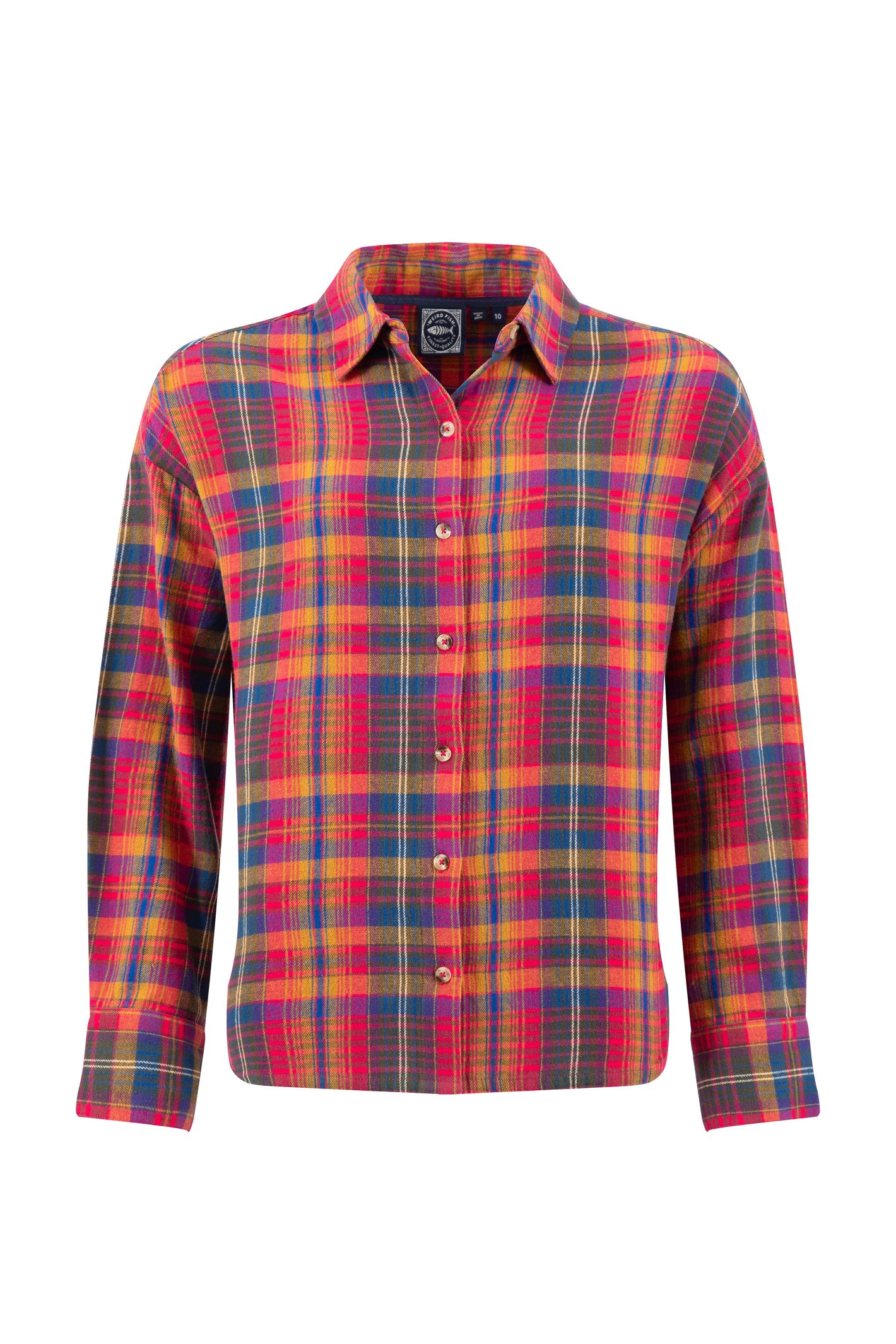 Weird Fish Lynsky Brushed Check Shirt Fuchsia Punch