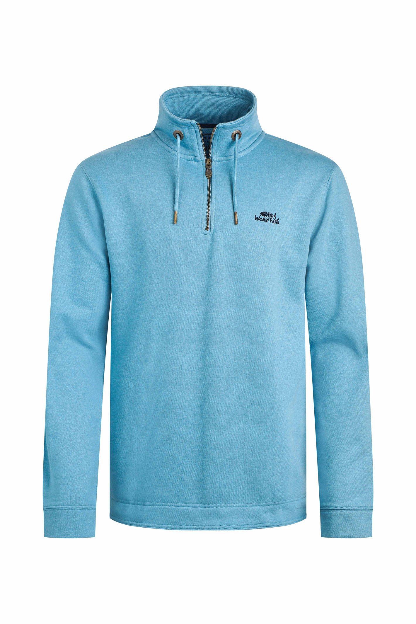 Weird Fish Brampton 1/4 Zip Sweatshirt Smoked Blue