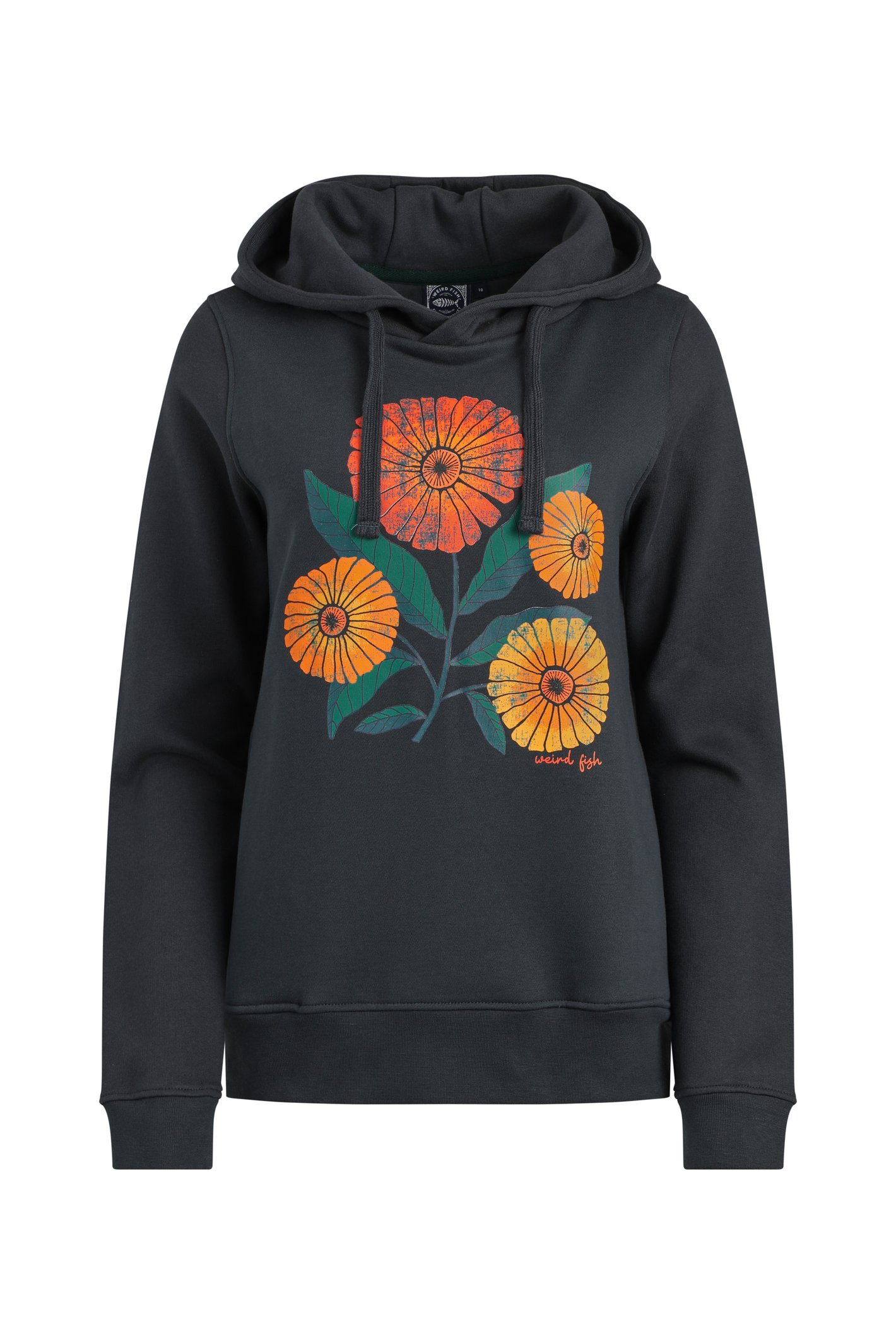 Weird Fish Topaz Branded Pop Over Hoodie Navy