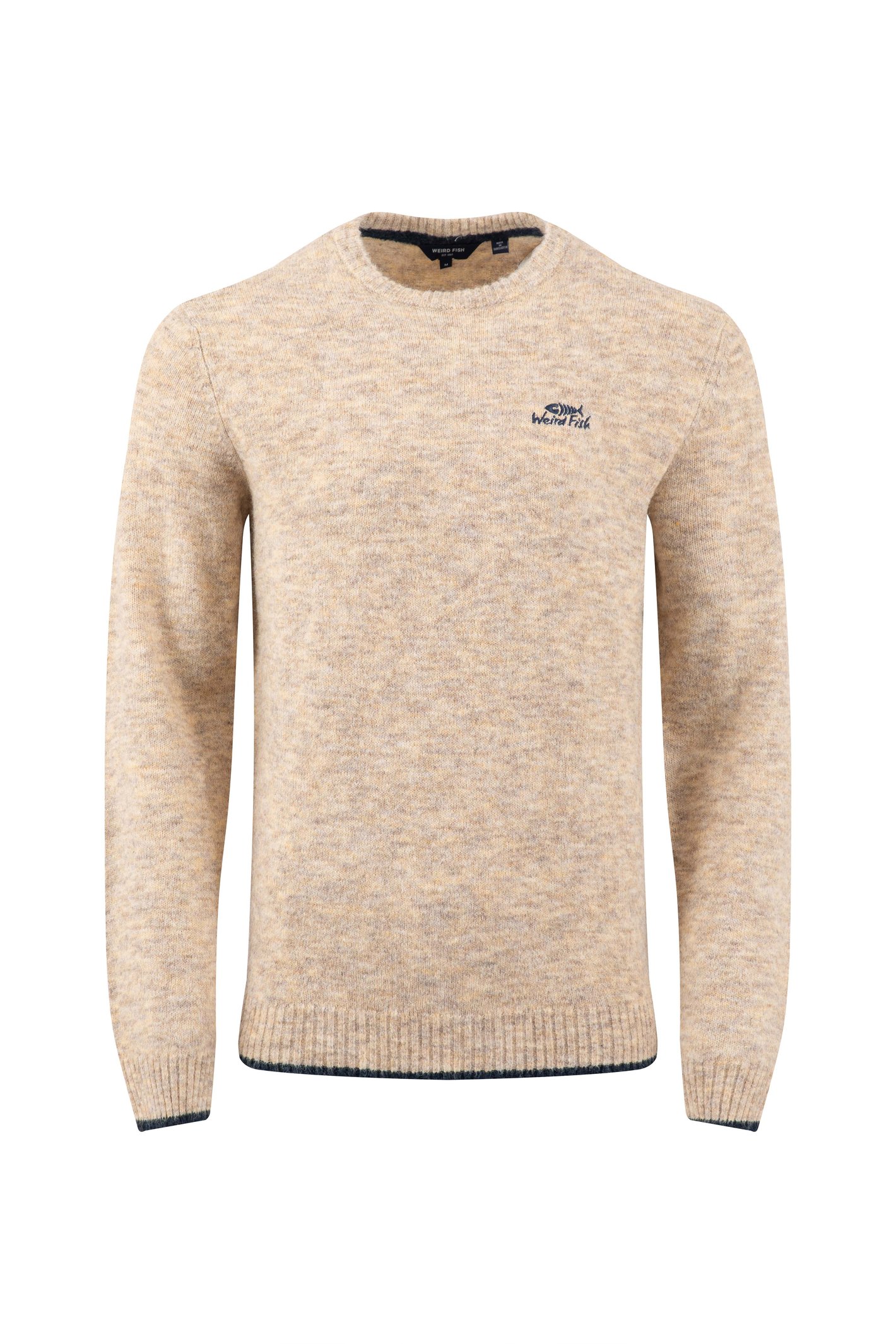 Weird Fish Gorleston Crew Neck Jumper Ecru