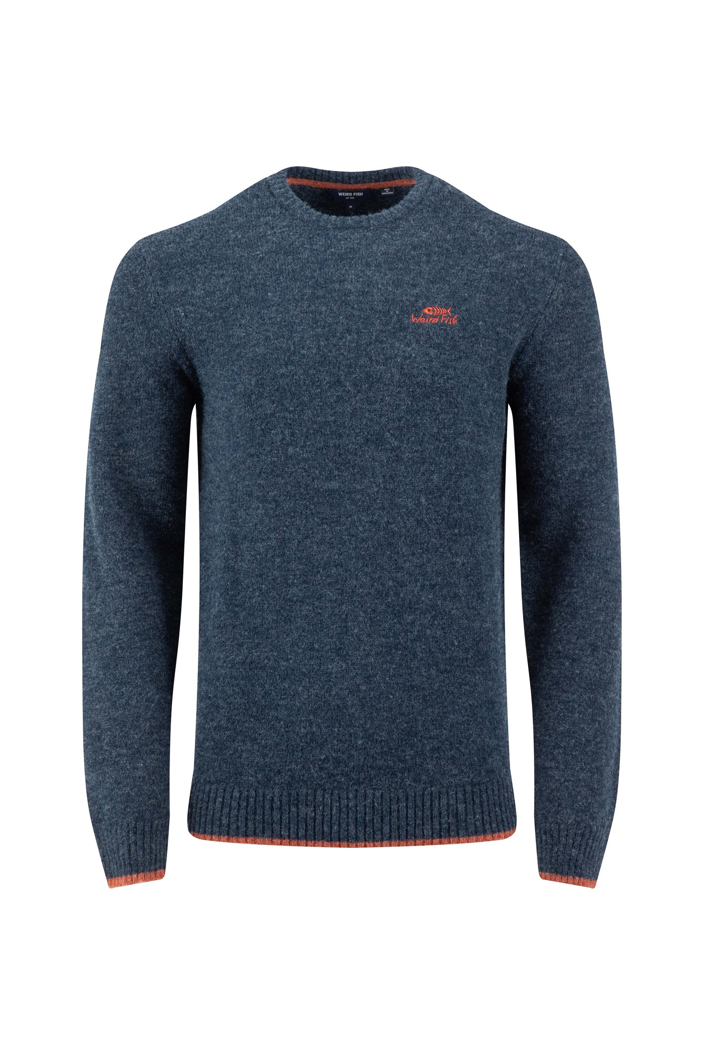 Weird Fish Gorleston Crew Neck Jumper Navy