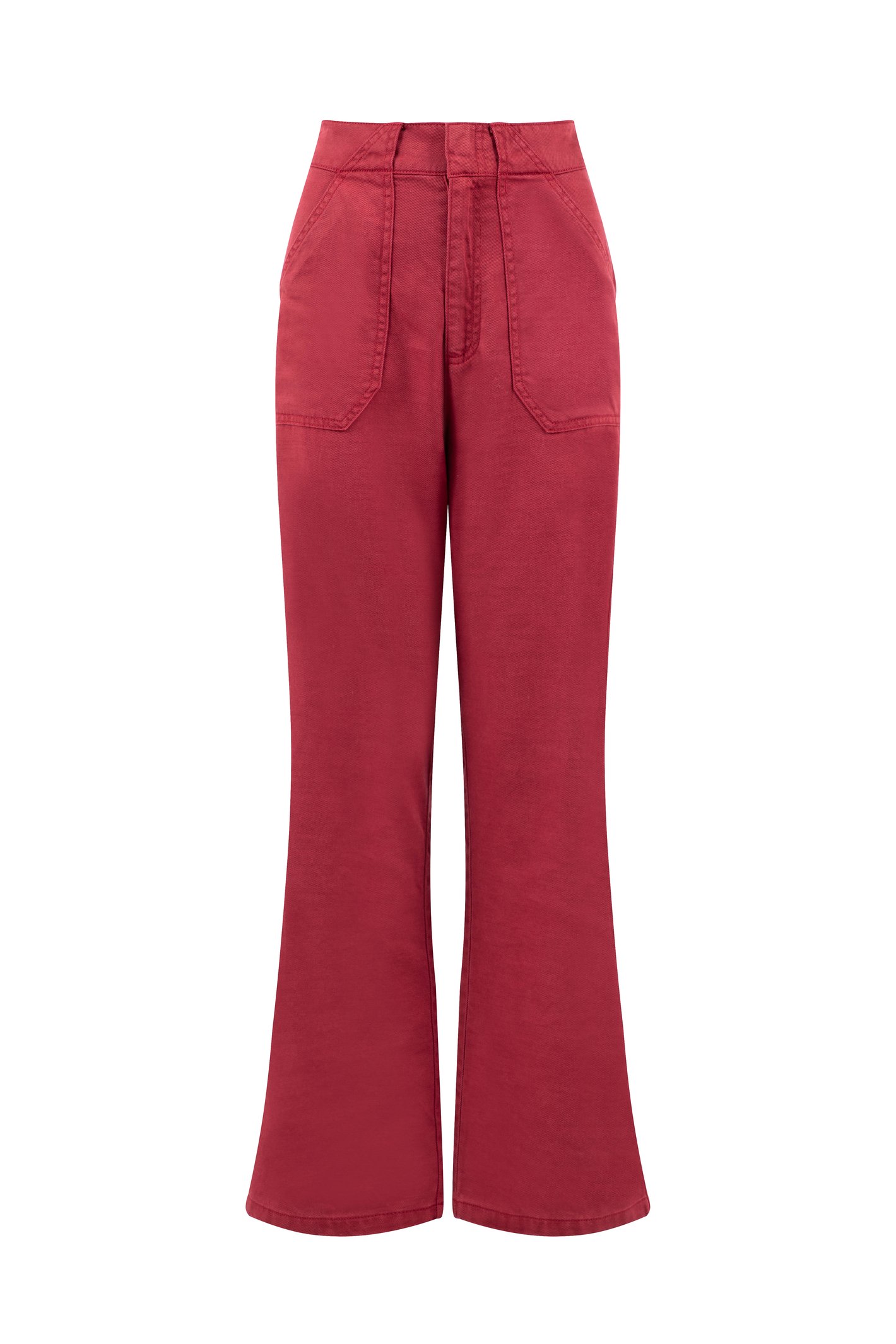 Weird Fish Farida Wide Leg Trouser Garnet Size 8