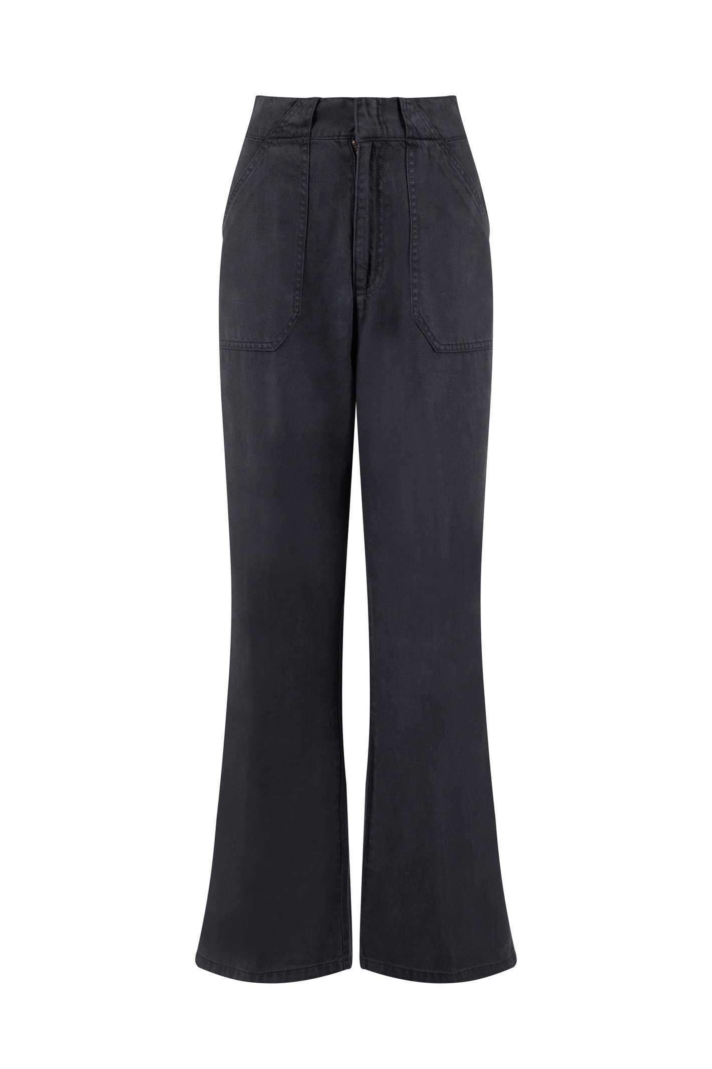 Weird Fish Farida Wide Leg Trouser Navy Size 8