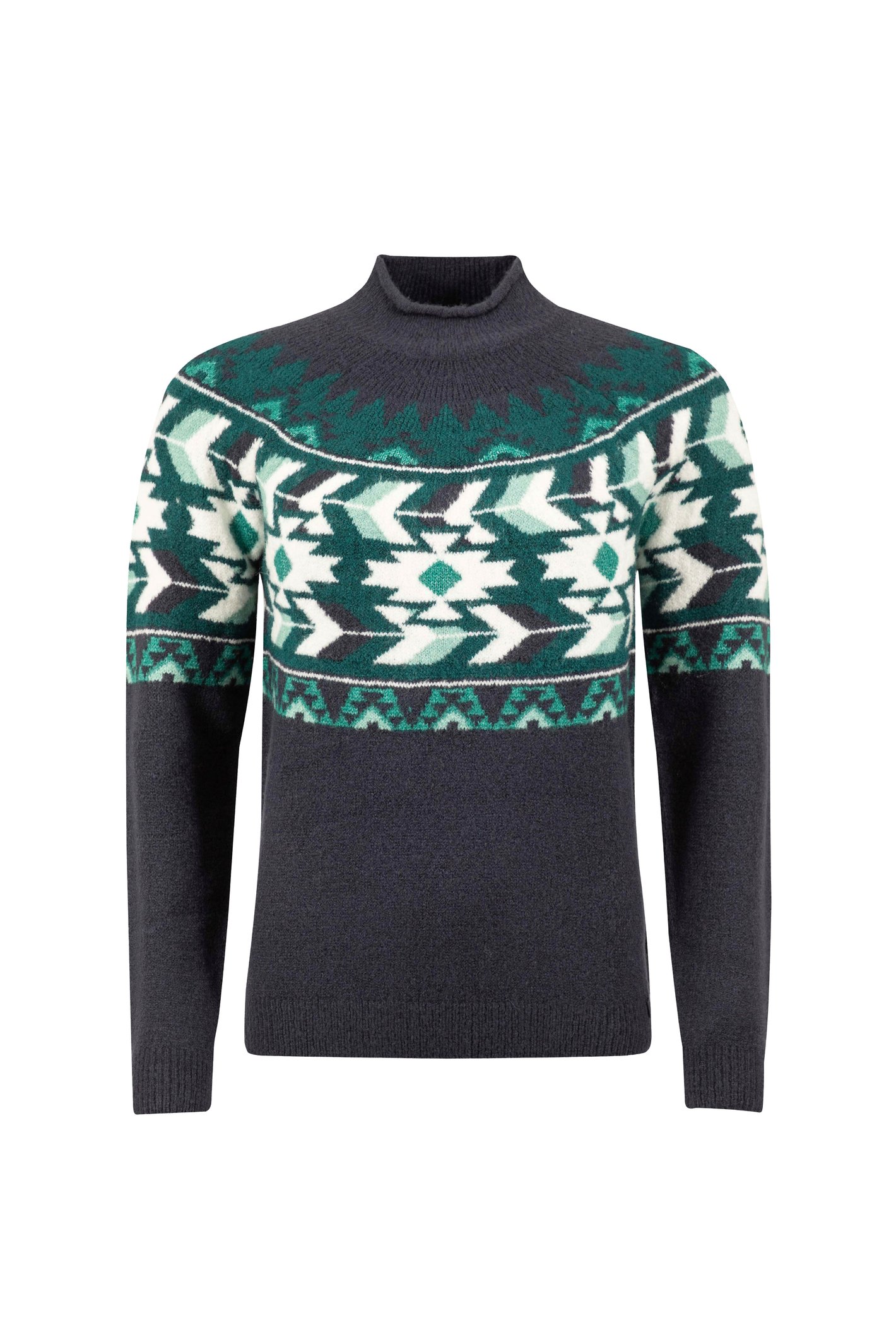 Weird Fish Arelia Ikat Knitted Jumper Midnight
